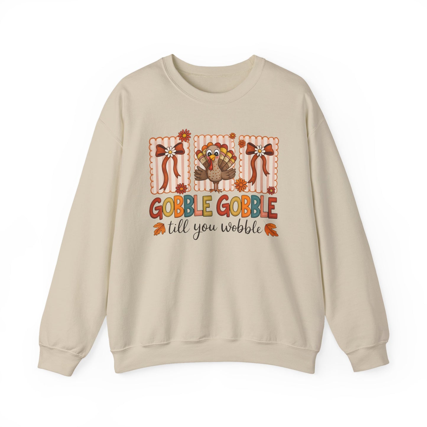🦃✨ Gobble Gobble Till You Wobble Sweatshirt – Cute Turkey Fall Vibes 🍁🧡