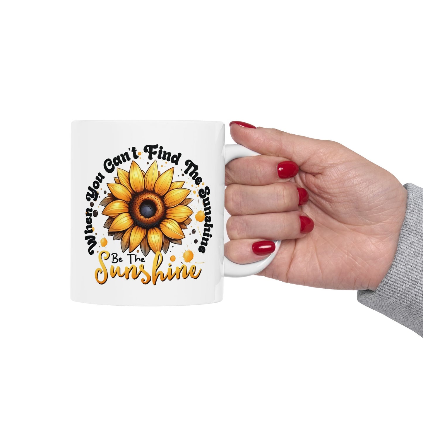 🌻☀️ Sunflower Sunshine Mug – Inspirational Coffee Cup with Quote ☕💛