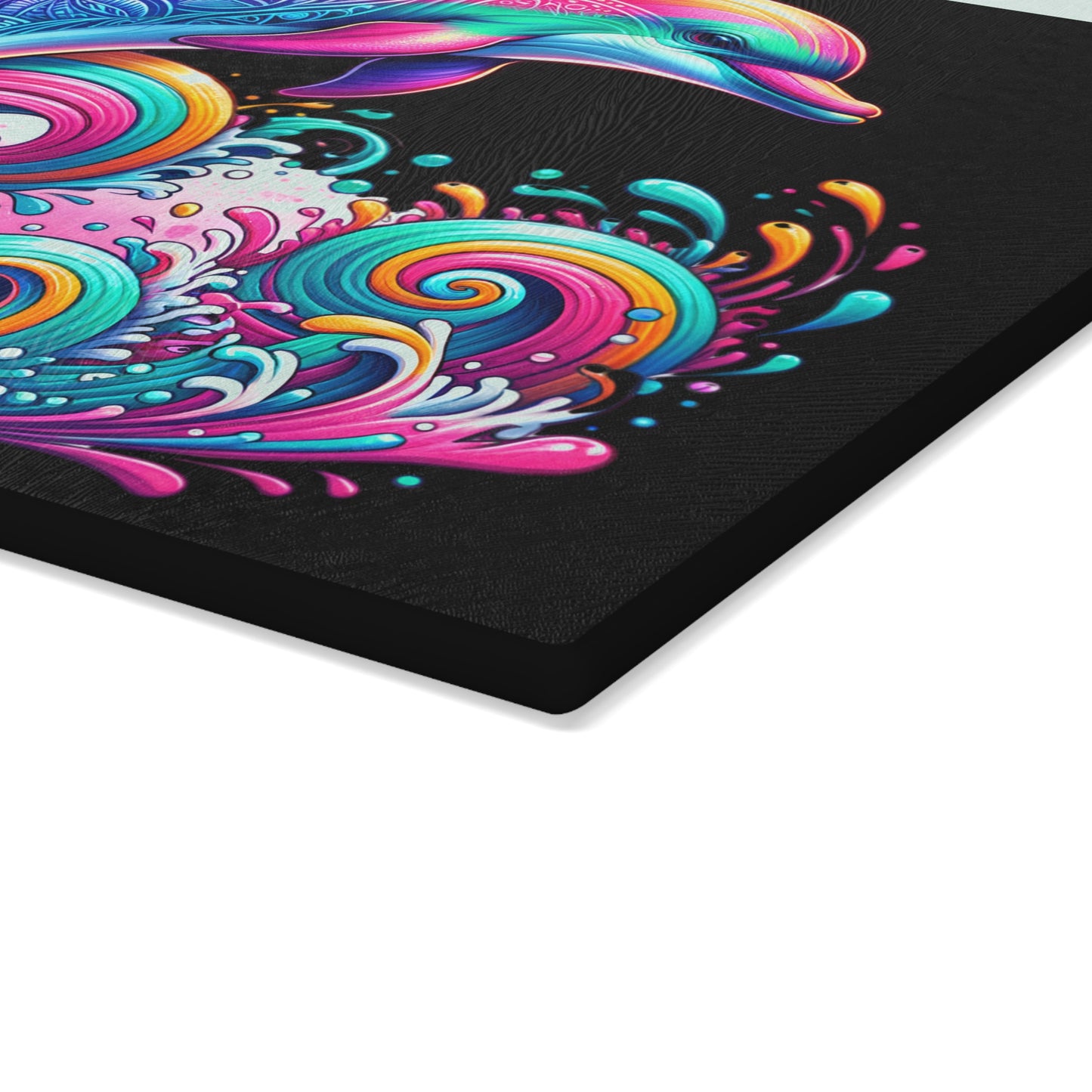 Ocean Breeze Dolphin Glass Cutting Board | Marine Life Kitchen Decor