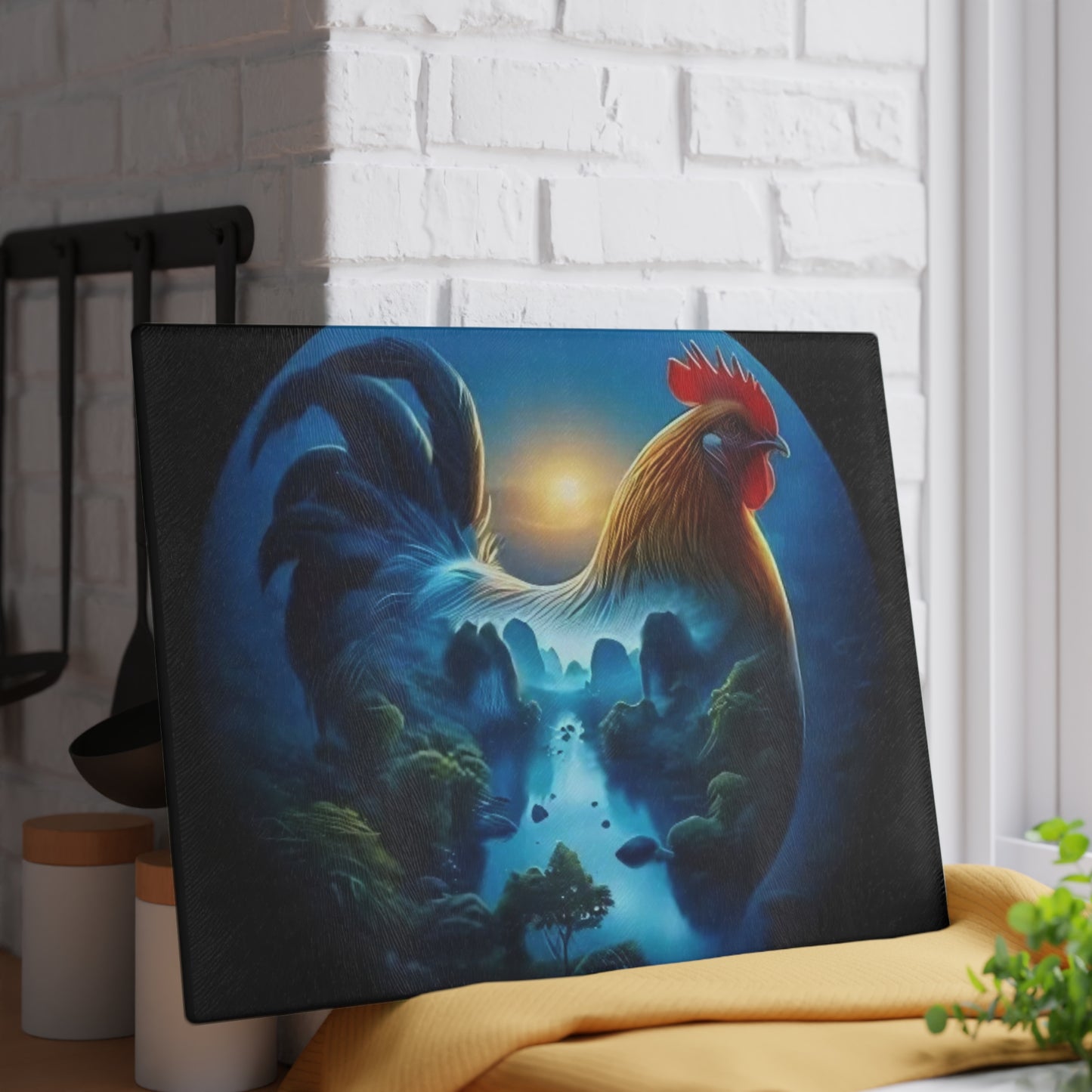 Rooster cutting board, farmhouse kitchen décor, country kitchen, rustic home décor, farm animal gifts, rooster lover gift, charcuterie board