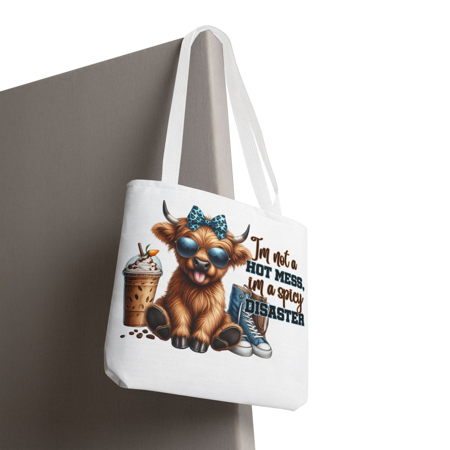 Bolsa de tela Highland Cow: «No soy un desastre picante, soy un desastre picante».