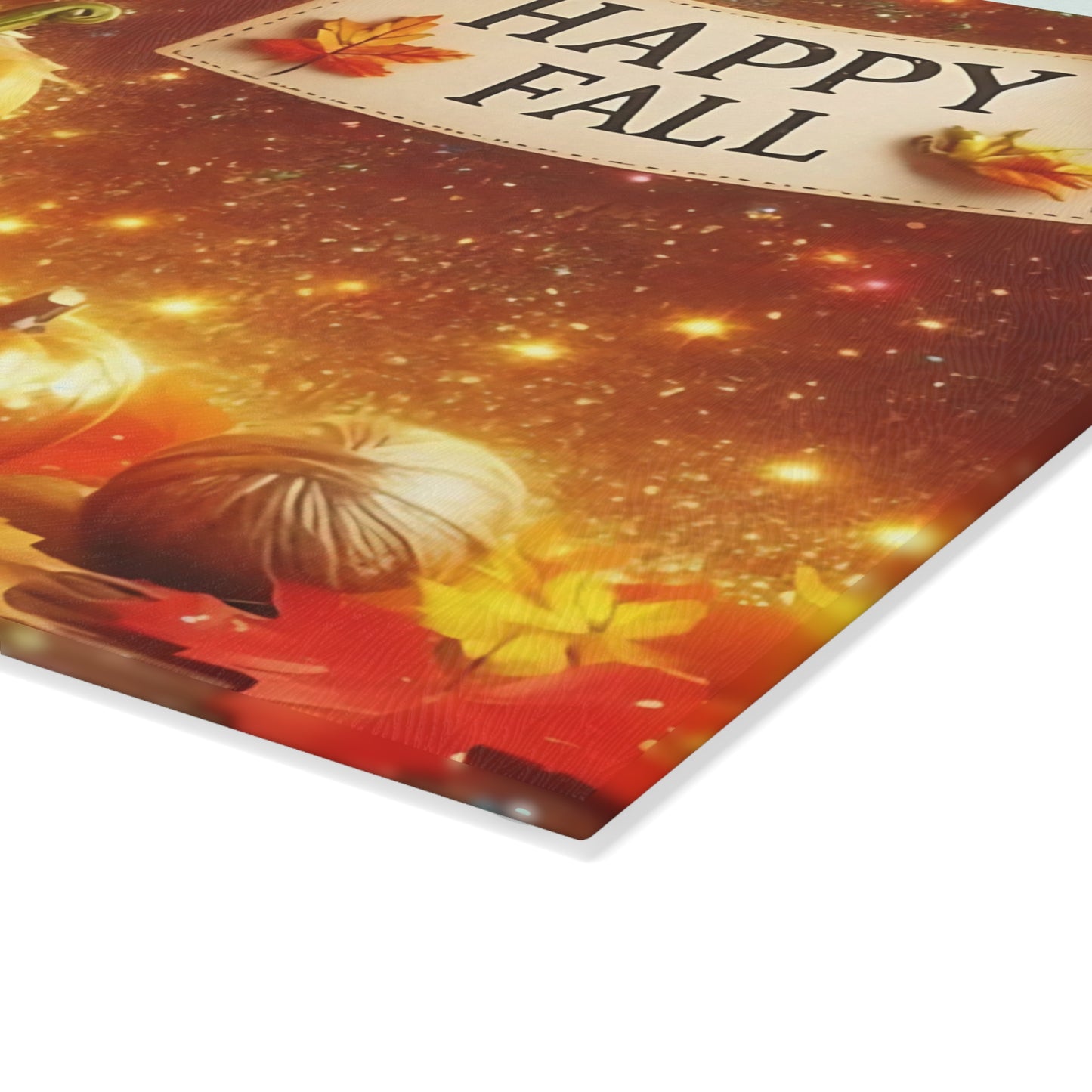 🍂🌟 Happy Fall Scarecrow Cutting Board – Rustic Autumn Kitchen Décor with Pumpkins & Golden Glow 🎃✨