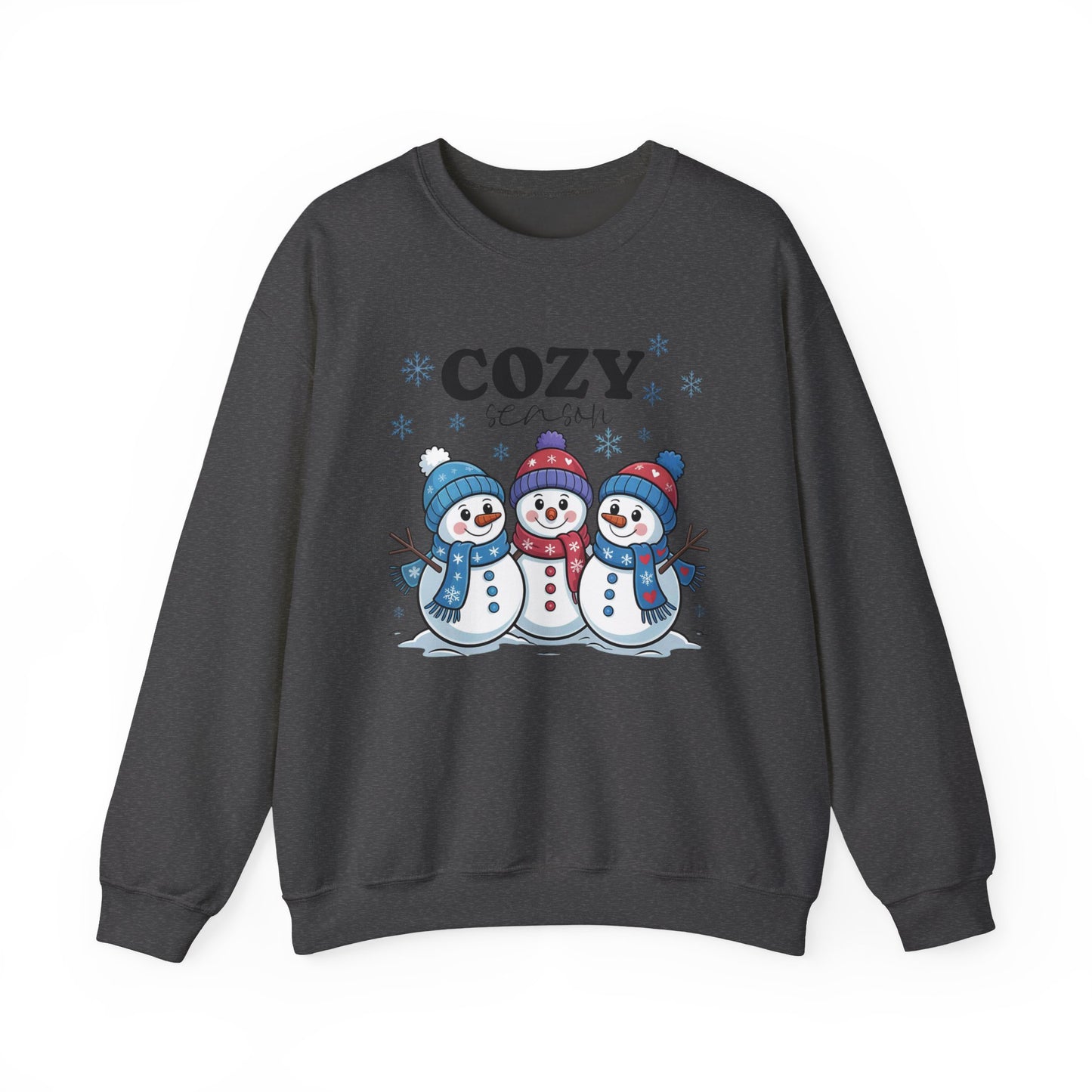 ☃️💙 Cozy Season Snowman Sweatshirt – Adorable Winter Crewneck for Women