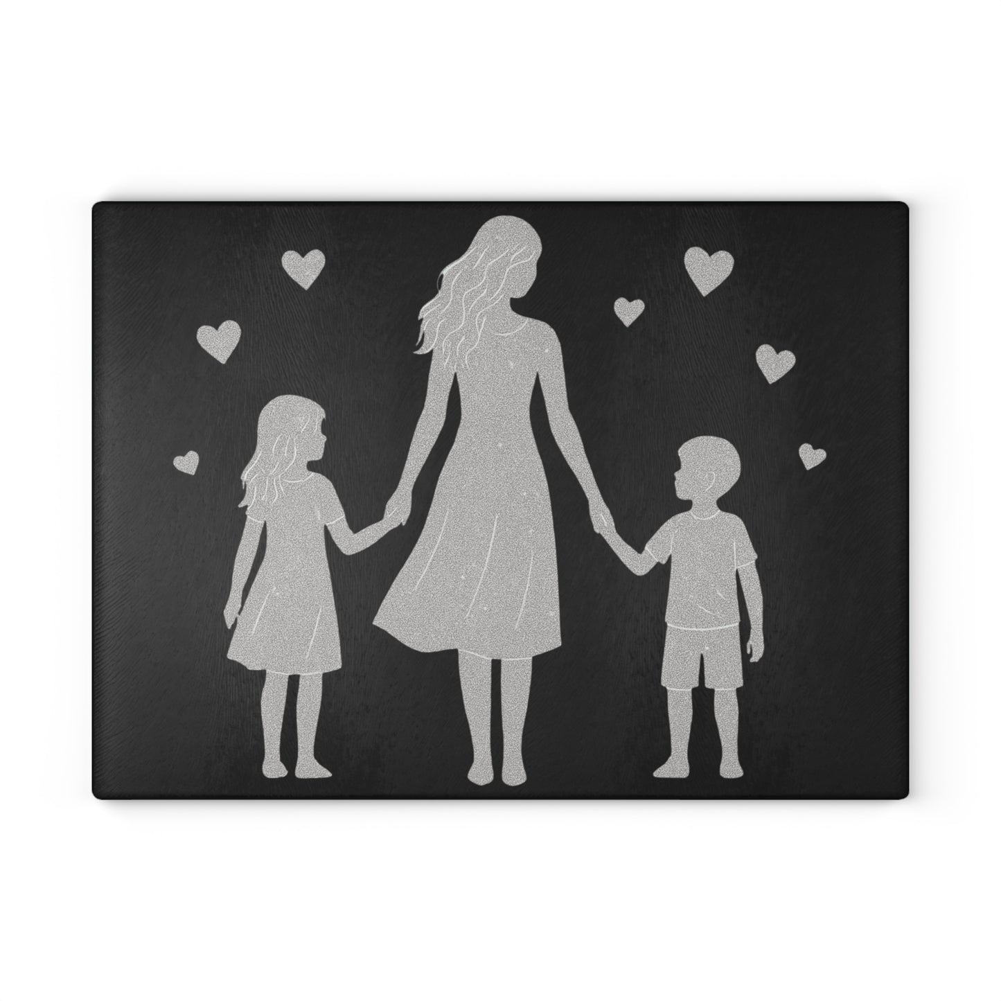 👩‍👧‍👦✨ Mother & Children Silhouette Cutting Board – A Timeless Family Keepsake 💖🌟