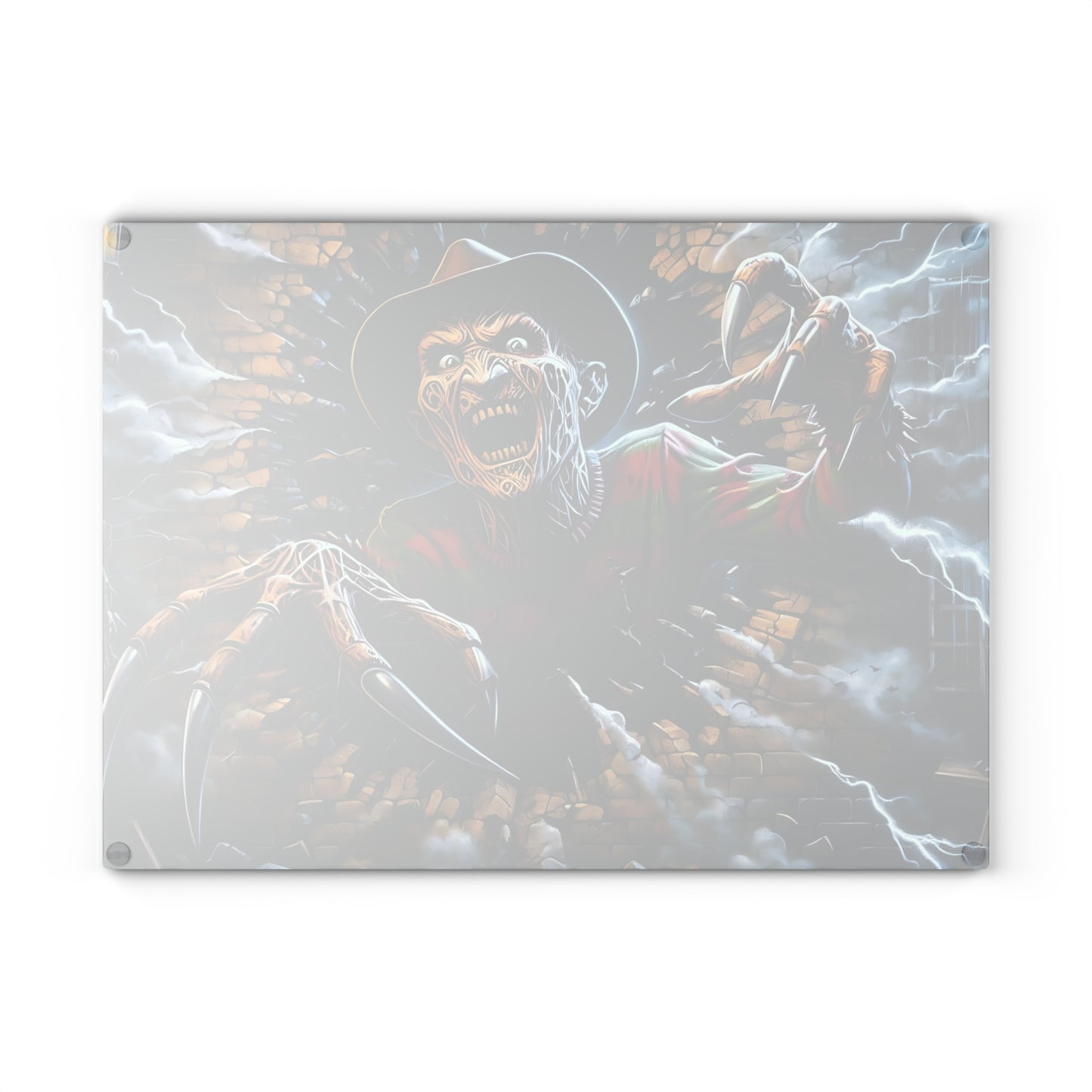 ⚡ Brick Wall Nightmare Cutting Board – Terrifying Horror Claws & Lightning Explosion 🌩️💀