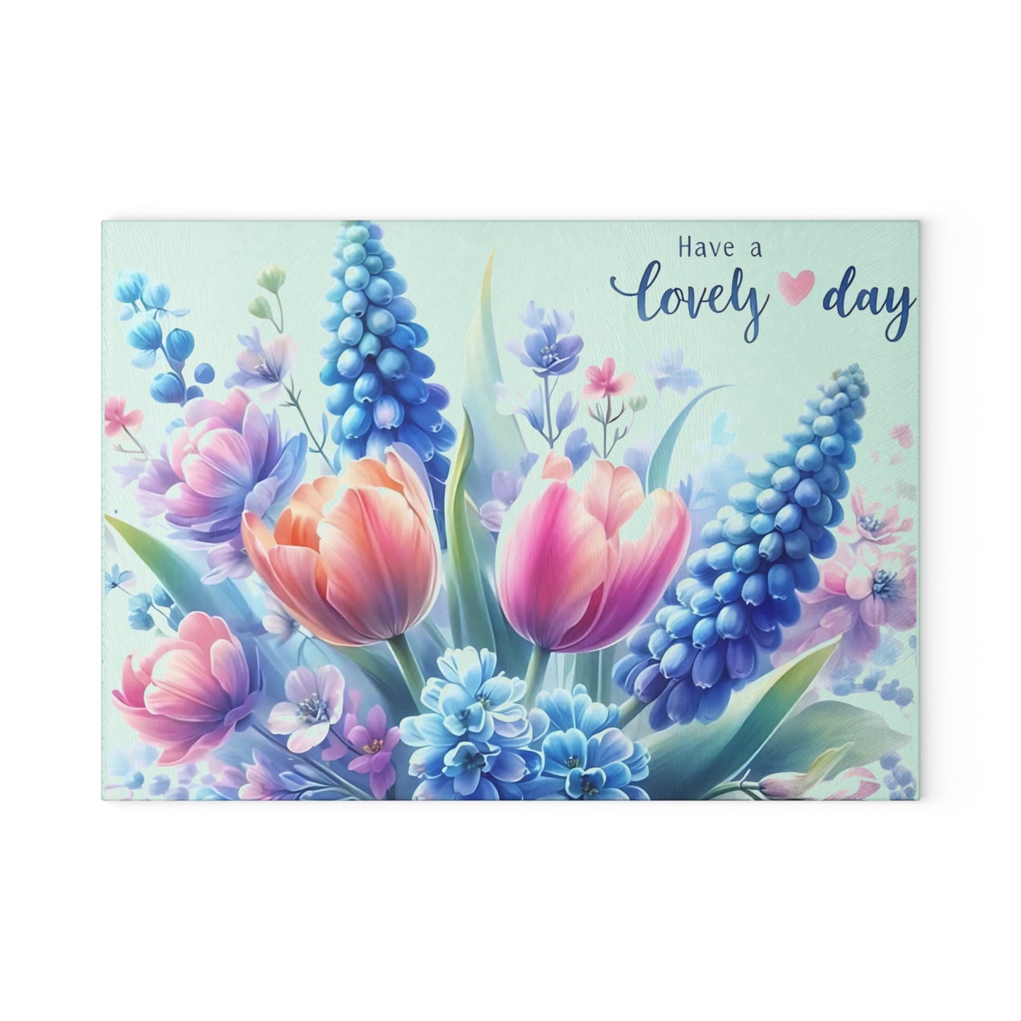Have a Lovely Day Tempered Glass Cutting Board – Floral Kitchen Décor