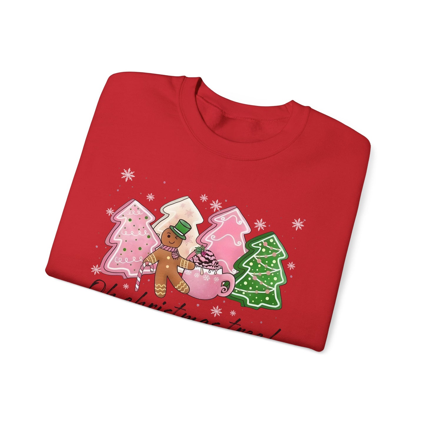 🎄🍪 Oh Christmas Tree! Gingerbread & Cocoa Crewneck – Sweet Holiday Cookie Lover Gift
