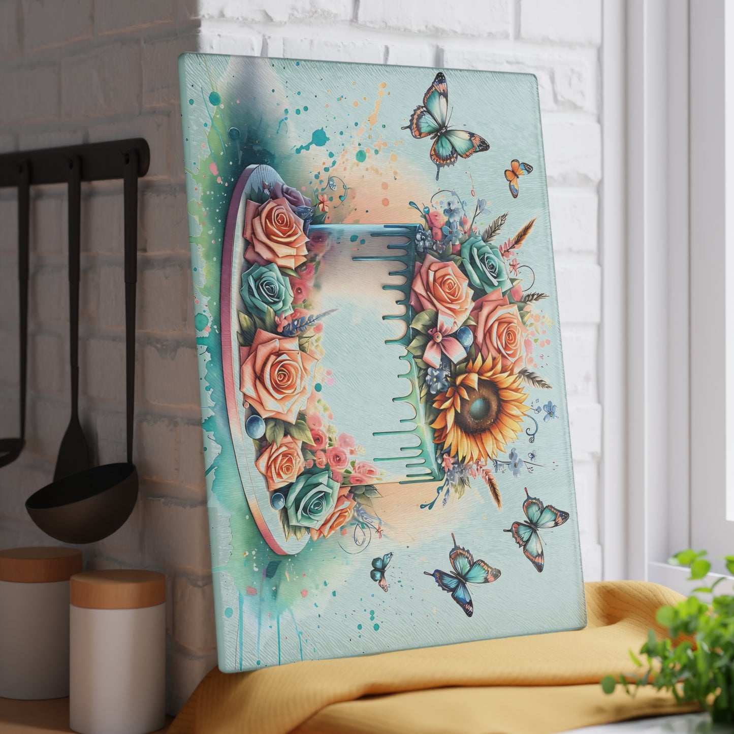 🎂🌸 Floral Celebration Cake Cutting Board – Personalized Birthday & Anniversary Gift 🦋✨