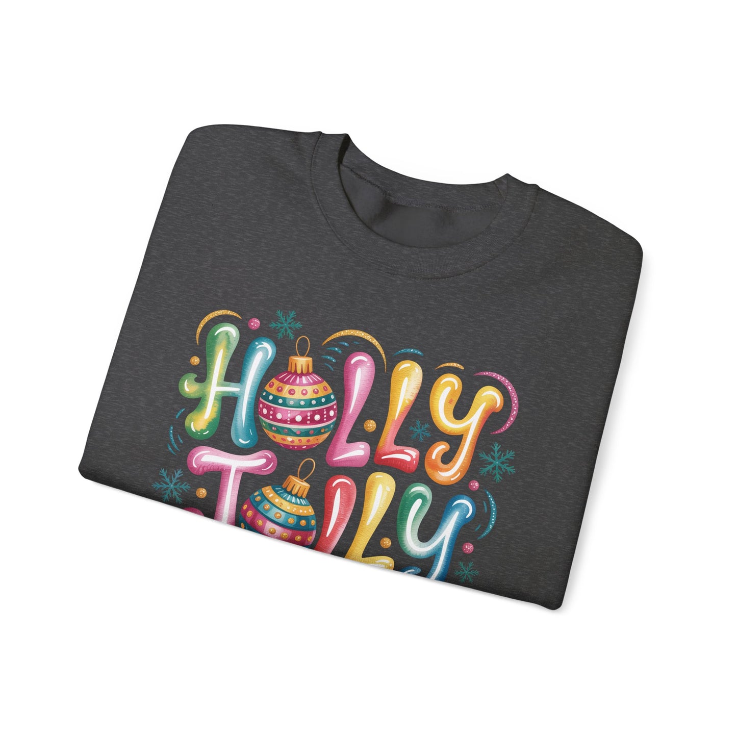 🎄✨ Holly Jolly Rainbow Ornament Christmas Sweatshirt – Festive & Fun Holiday Style 🌈🎁