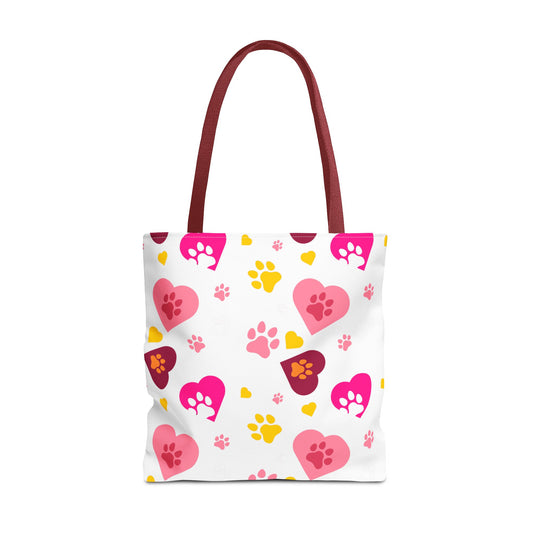 Bolsa de mano con estampado de patas y corazón | Pet Lover Everyday Carry-All