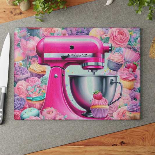 💖 Pink Kitchen Mixer Cutting Board – Sweet Baking Bliss for Your Kitchen 🍰