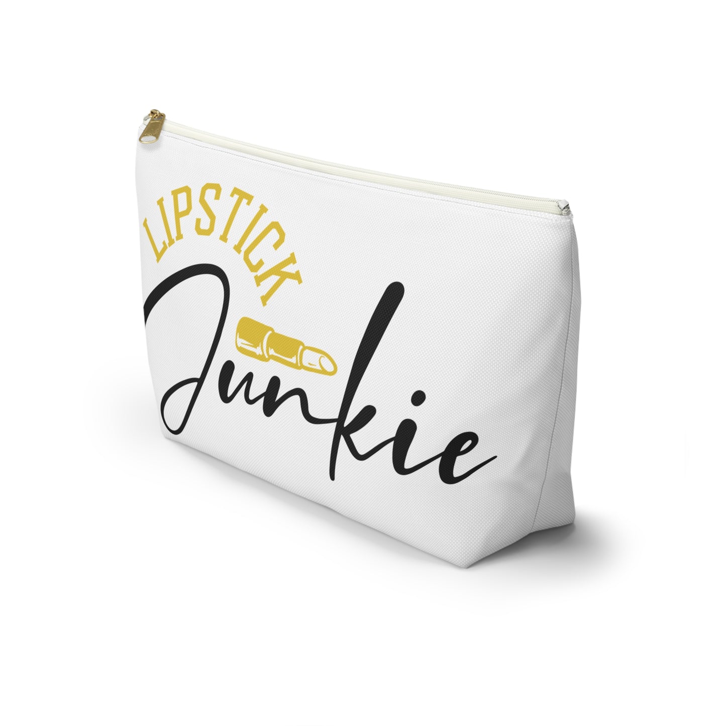 Accessory Pouch – "Lipstick Junkie" Yellow Makeup Bag