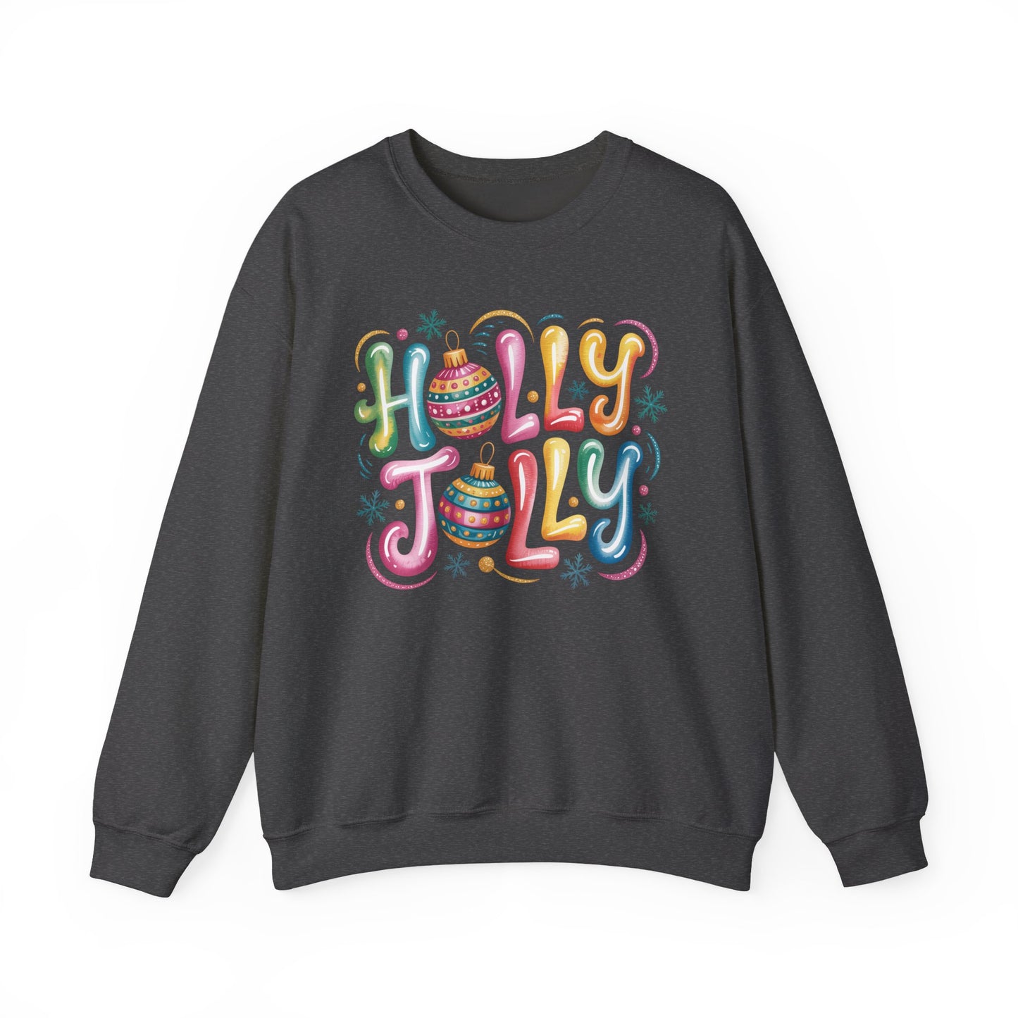 🎄✨ Holly Jolly Rainbow Ornament Christmas Sweatshirt – Festive & Fun Holiday Style 🌈🎁