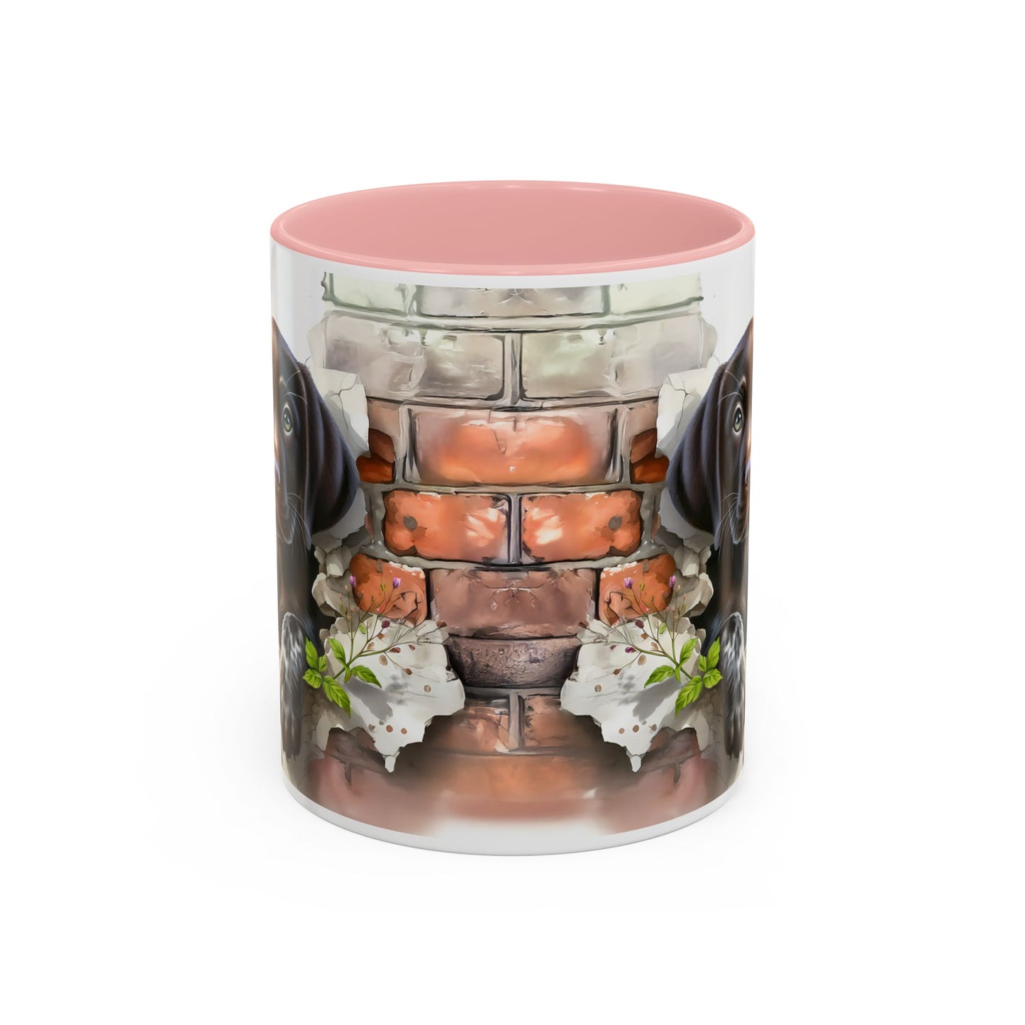 🐶🍫 Chocolate Lab Puppy Accent Mug – Sweet Brown Pup Coffee Cup ☕💛