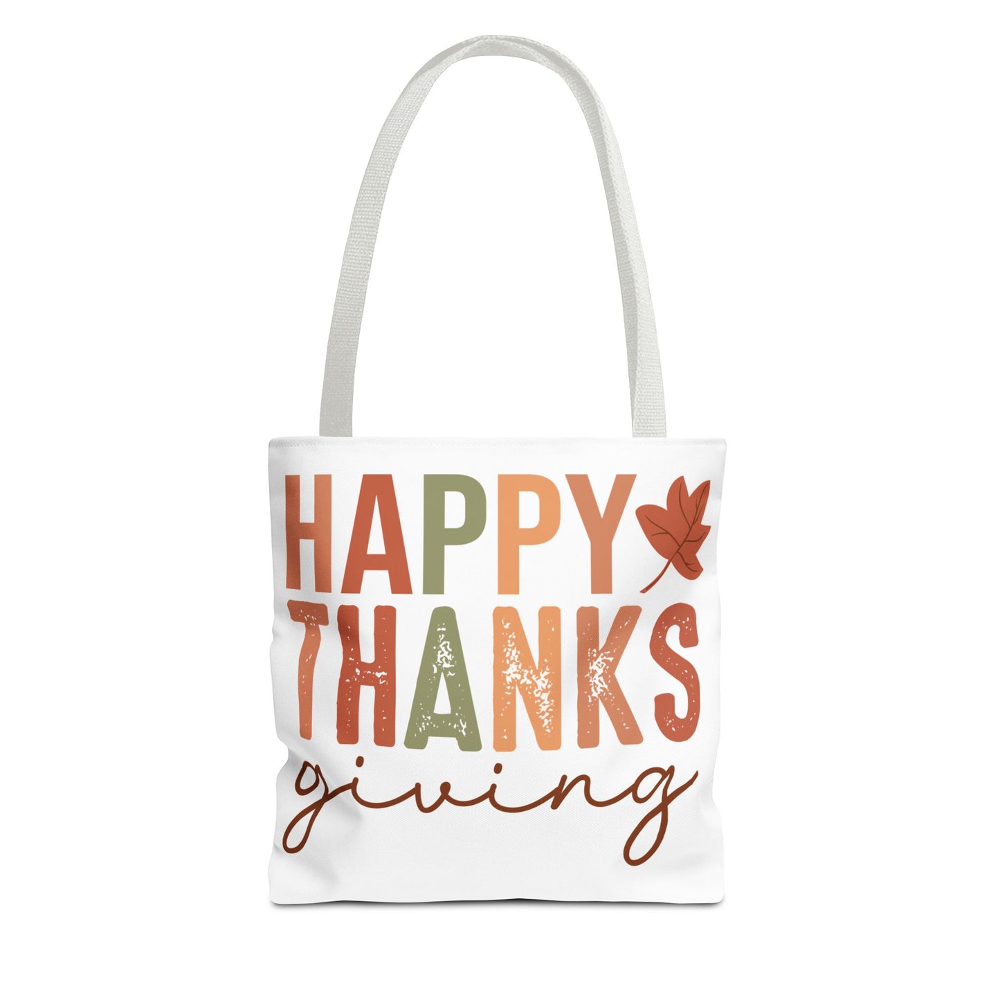 🍁 Rustic Happy Thanksgiving Tote Bag – Simple Charm for the Season 🍂🧡