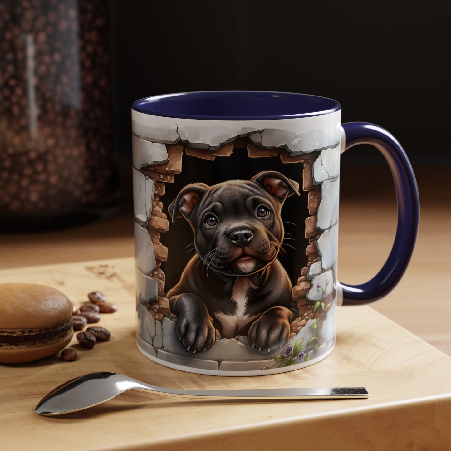 🐶☕ Pit Bull Puppy Accent Mug – Cute Breakthrough Pup Design ✨