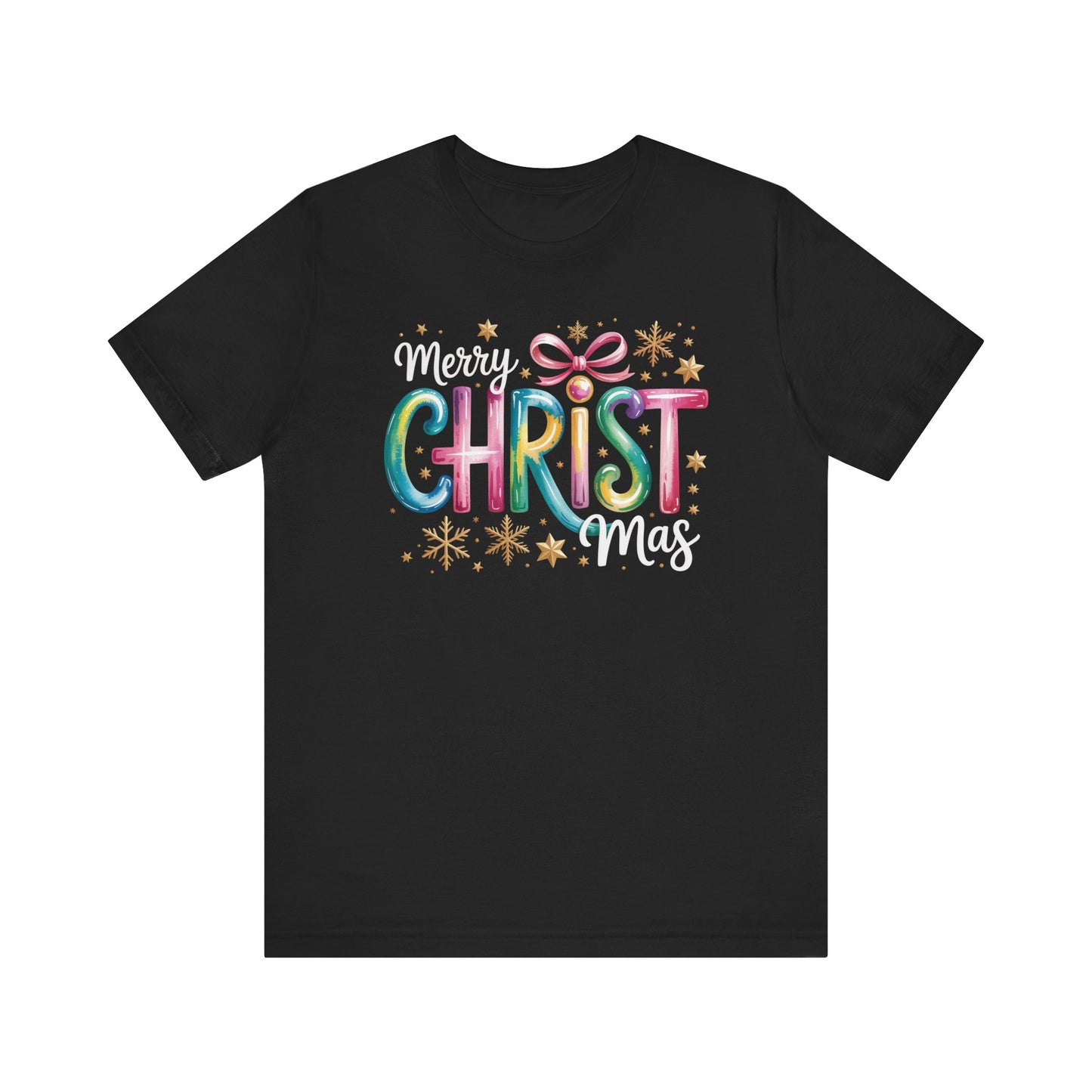 🎄✨ Merry Christmas Glow Lettering T-Shirt – Festive & Bright Holiday Style 🎁🌟