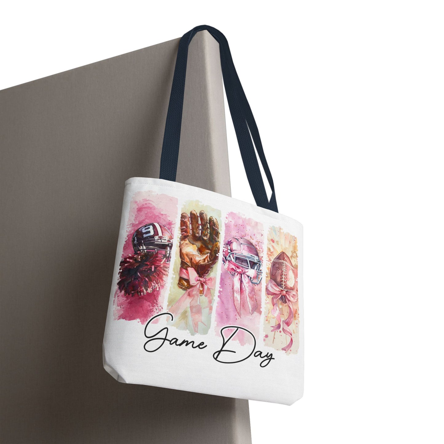 🏈 Game Day Pink Ribbon Tote Bag – Football & Pink Power 💖👜