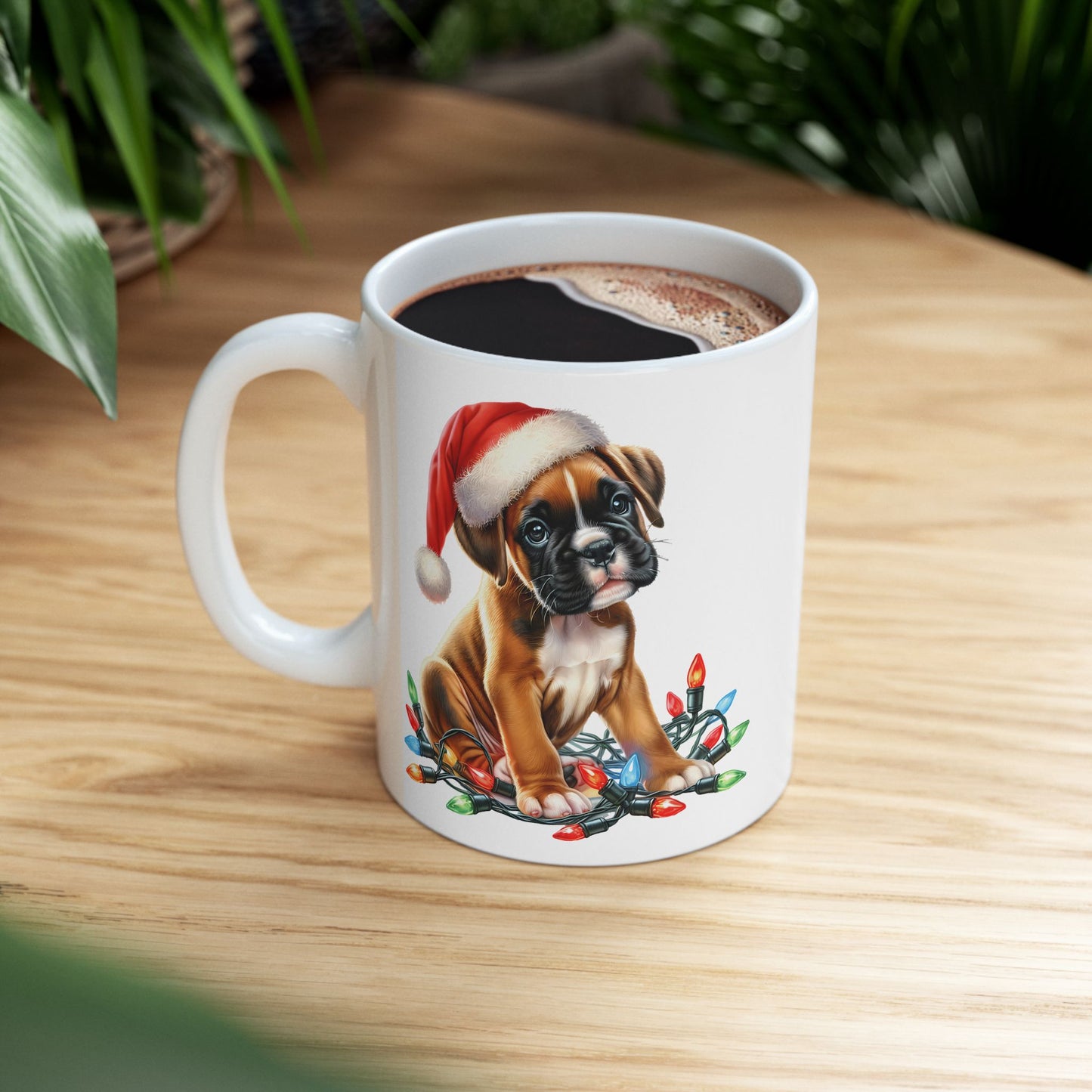 🐾 Boxer Christmas Lights Mug – Festive Cheer for Dog Lovers 🎄