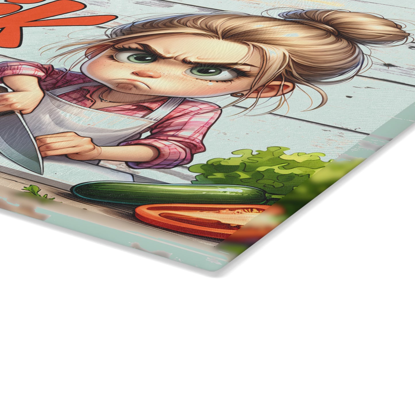 Here is Your Snack, Fat Ass Glass Cutting Board – Bold Cartoon Humor for the Kitchen