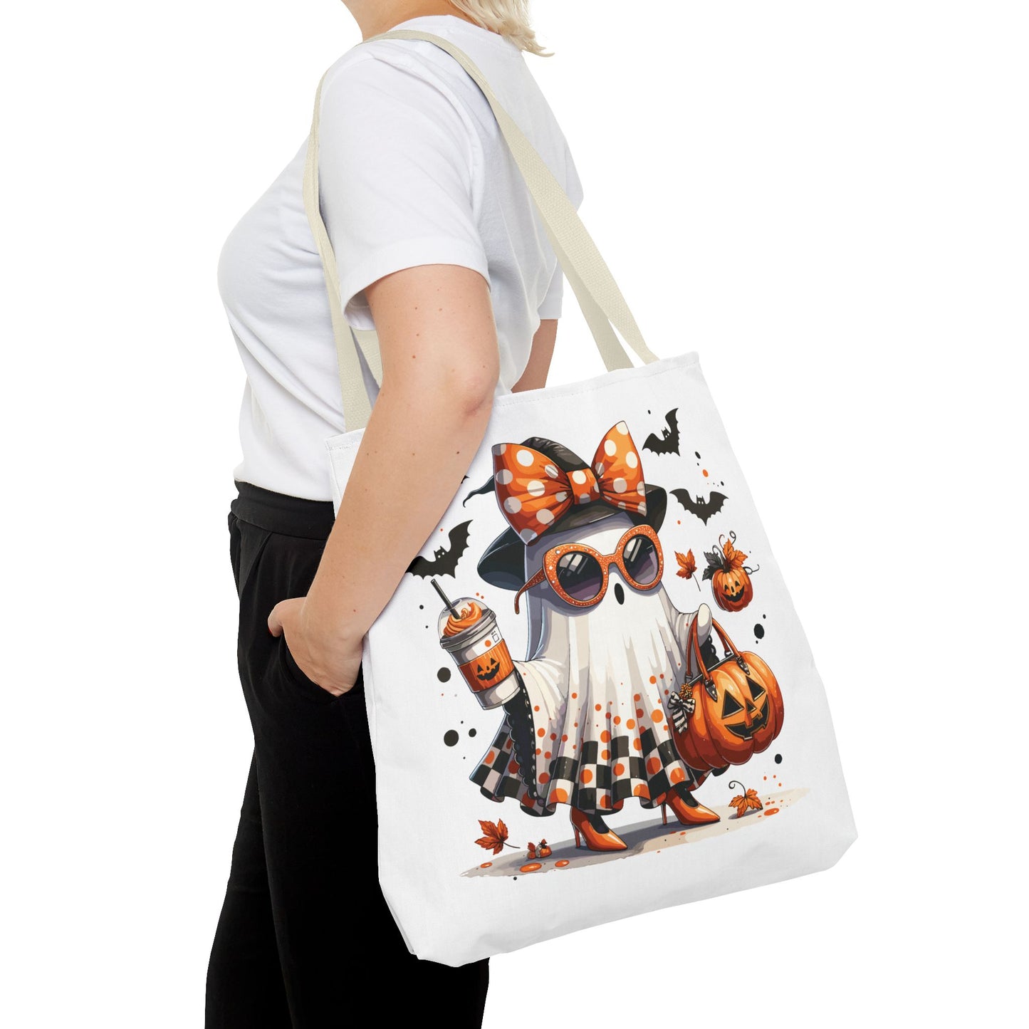 🧡 Chic Ghost Halloween Tote Bag – Sassy, Stylish & Spook-tacular 👻🎃