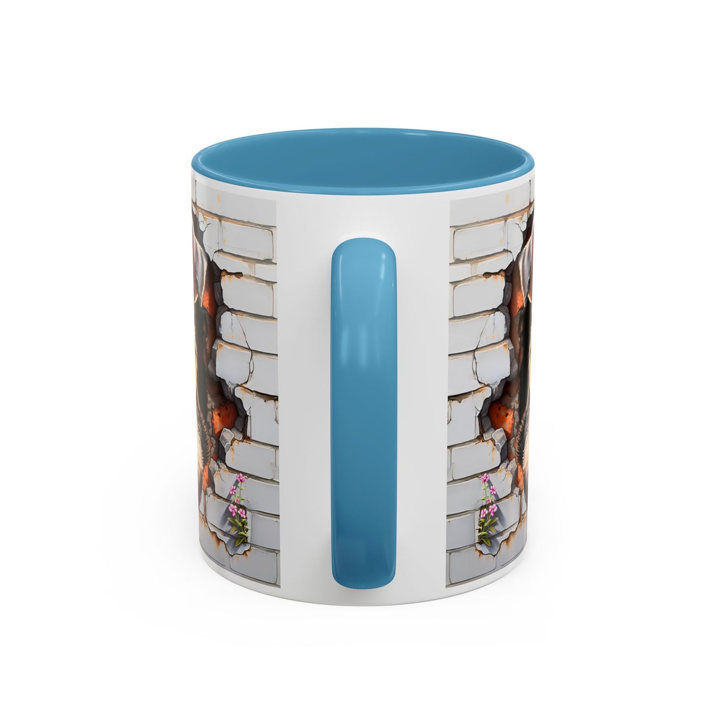 🎀🐶 Schnauzer Puppy Accent Mug – Cute Peek-Through Dog Design for Animal Lovers ☕💖