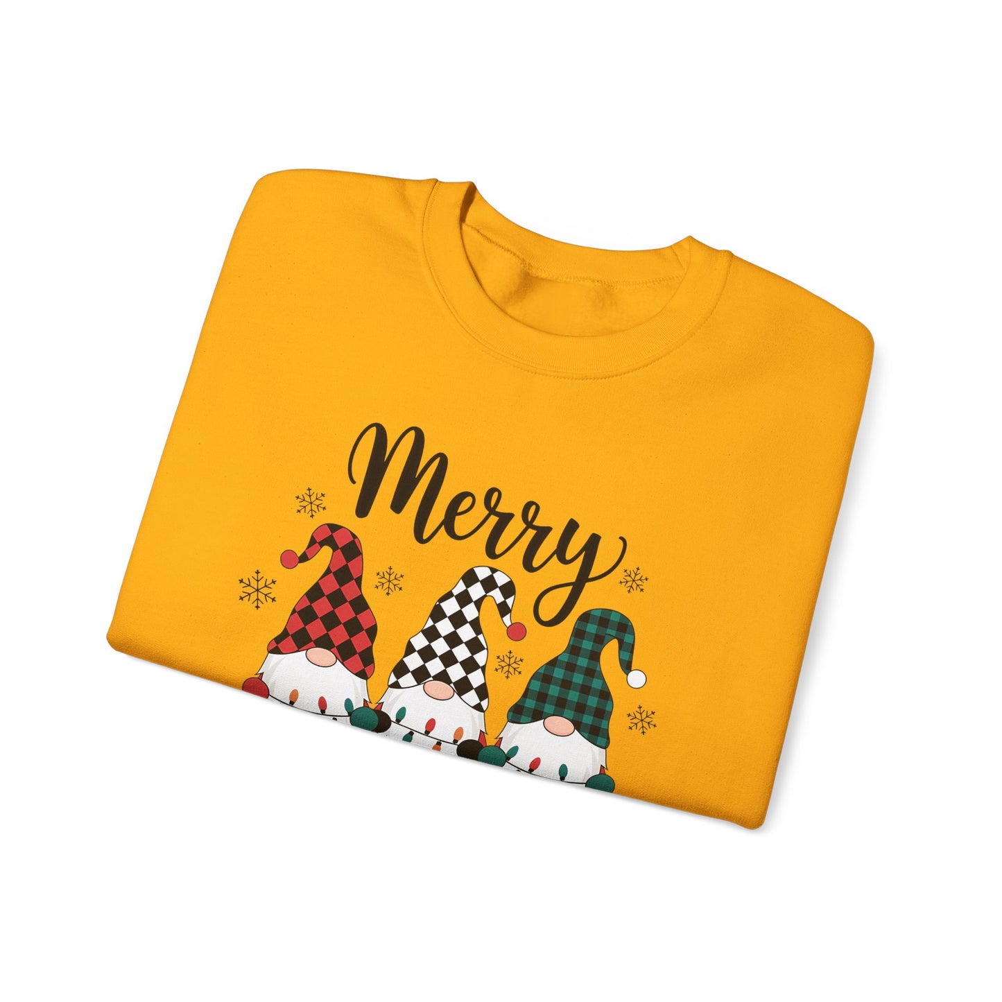 🎅✨ Merry Gnome Lights Sweatshirt – Whimsical Scandinavian Holiday Charm