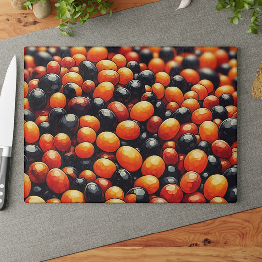 🍬🎃 Autumn Candy Burst Cutting Board – Sweet & Spooky Kitchen Vibes 🖤🧡
