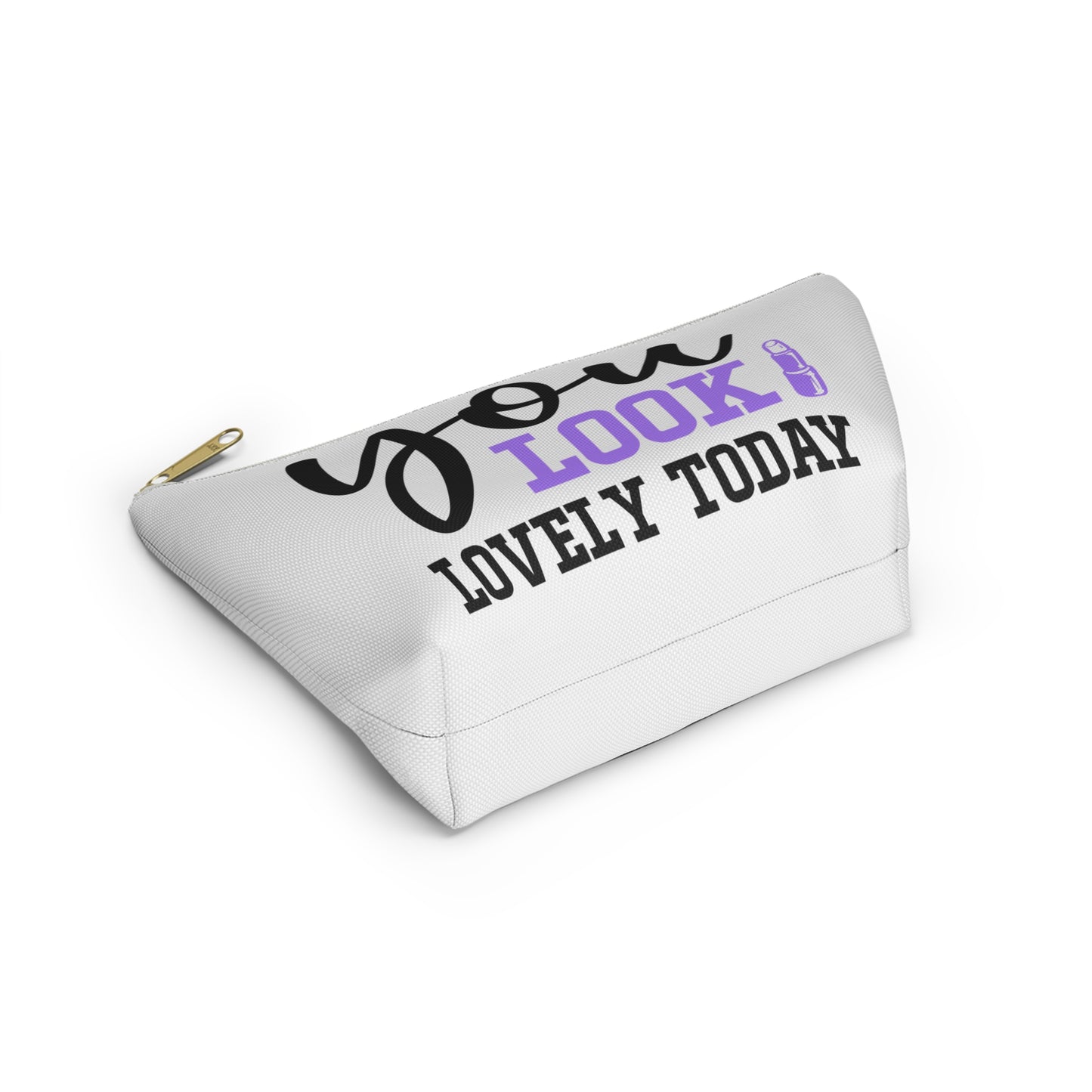 Accessory Pouch – "You Look Lovely Today" Purple Makeup Bag