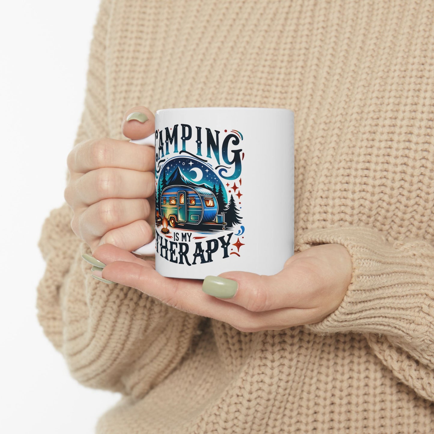 🏕️ Camping Is My Therapy – Travel Mug for Outdoor Lovers 🌲