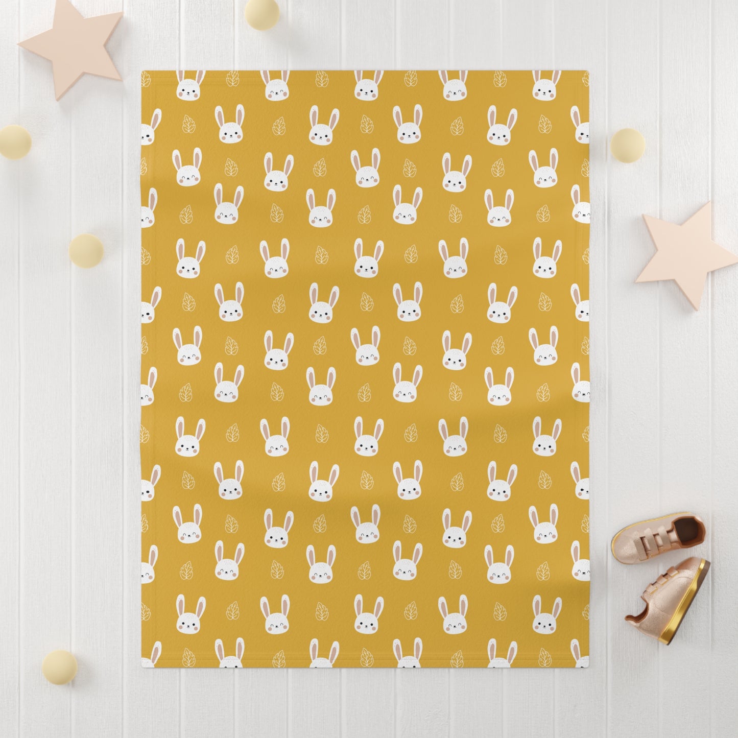 🐰 Velveteen Plush Bunny Blanket – Mustard (Honey) - Seasonal Color