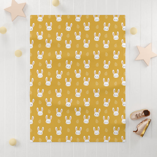 🐰 Velveteen Plush Bunny Blanket – Mustard (Honey) - Seasonal Color