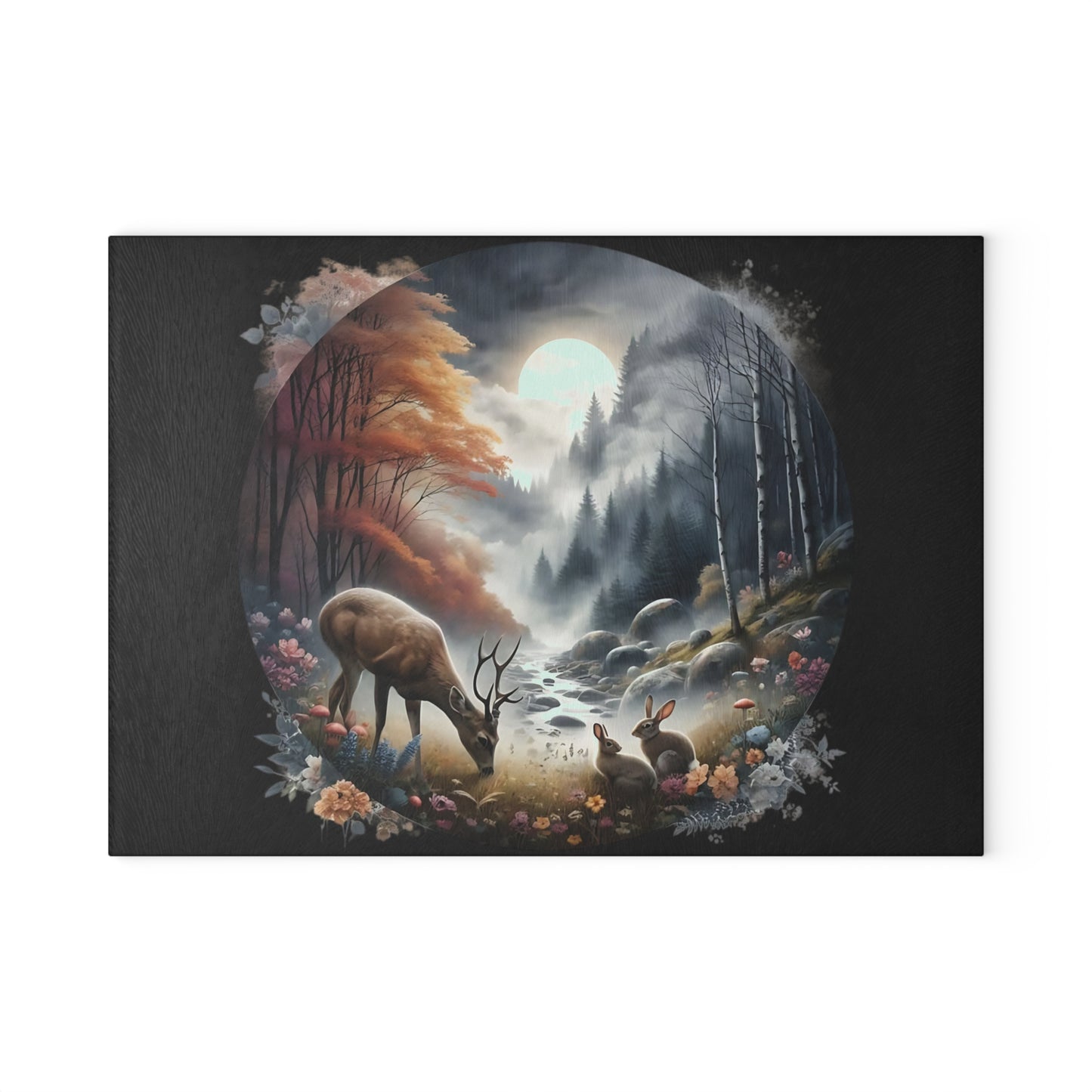 🌙 Enchanted Woodland Night Cutting Board – Mystical Forest Elegance 🌲