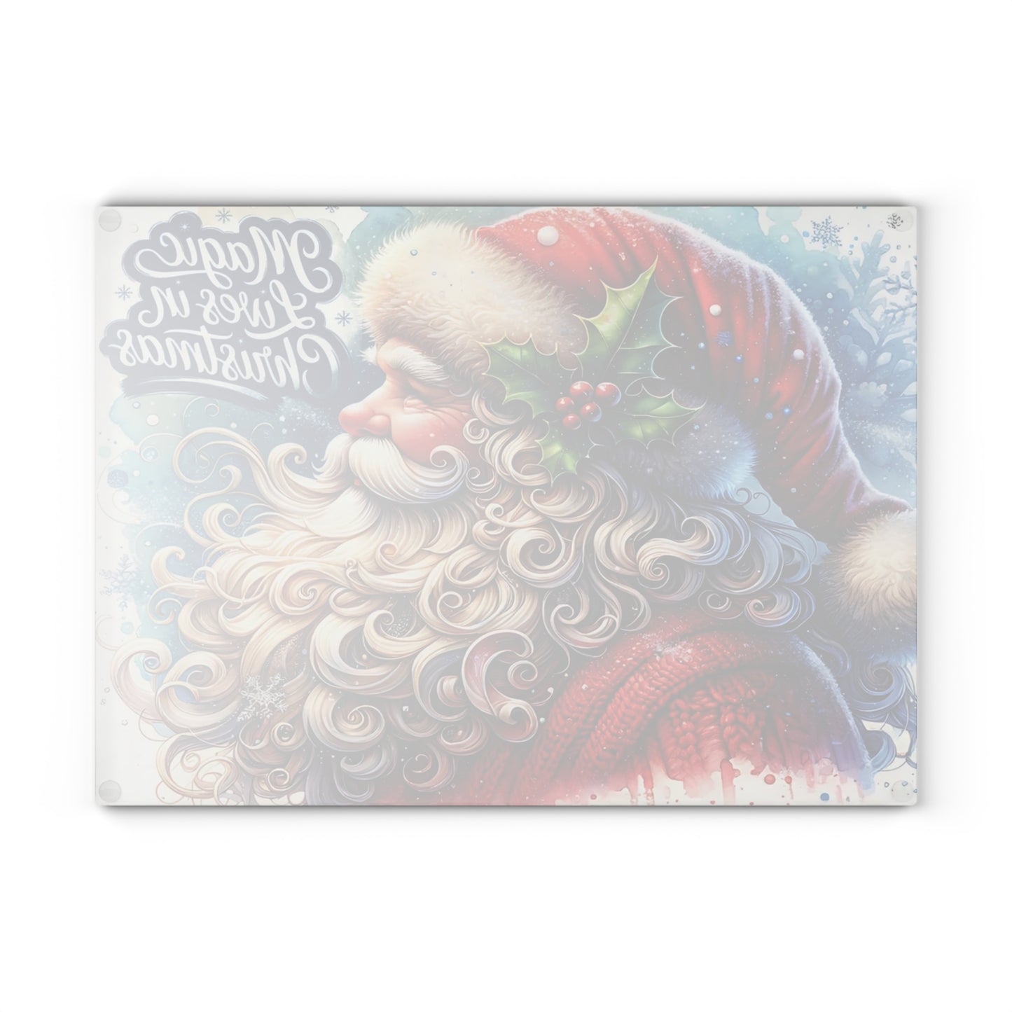 🎅✨ “Christmas Spirit” Glass Cutting Board – Festive Cheer for Your Holiday Kitchen