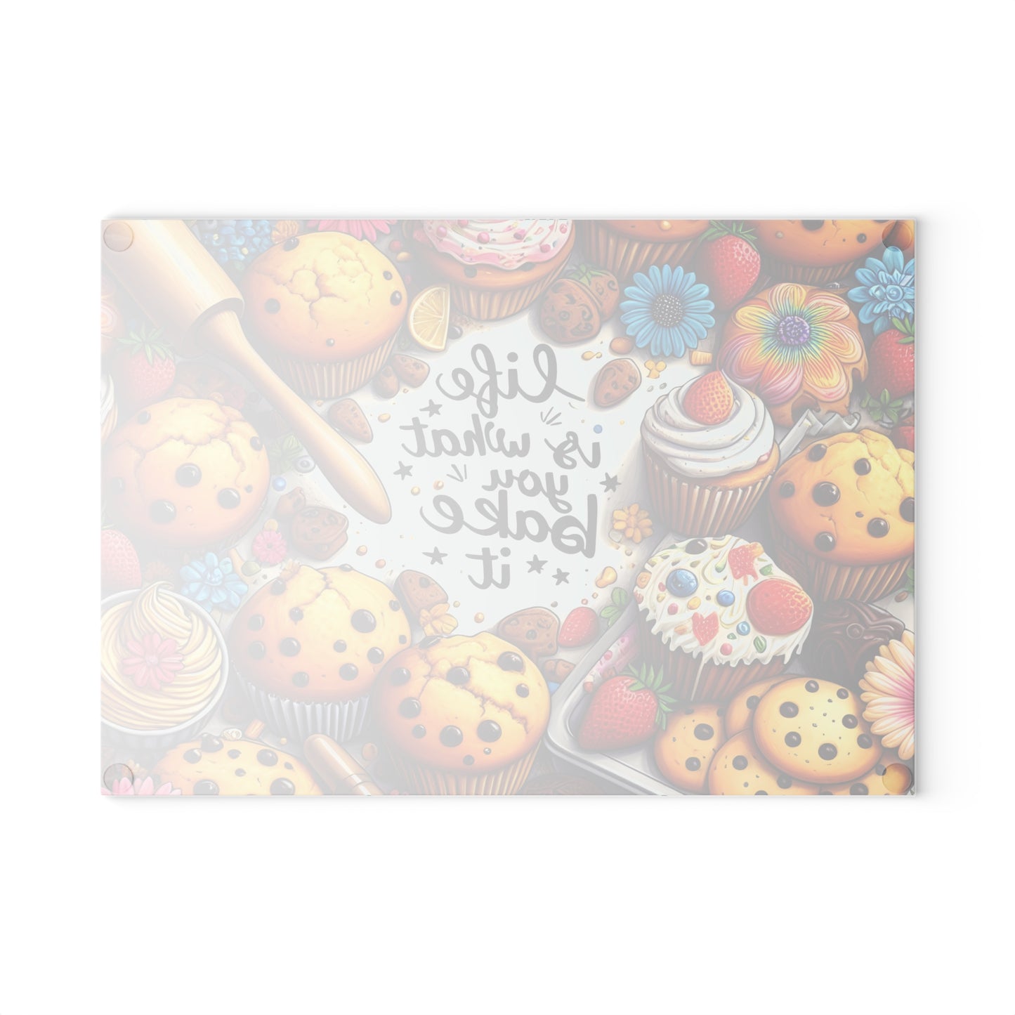 🍪 Life Is What You Bake It Cutting Board – Sweet Style for Your Kitchen 🧁