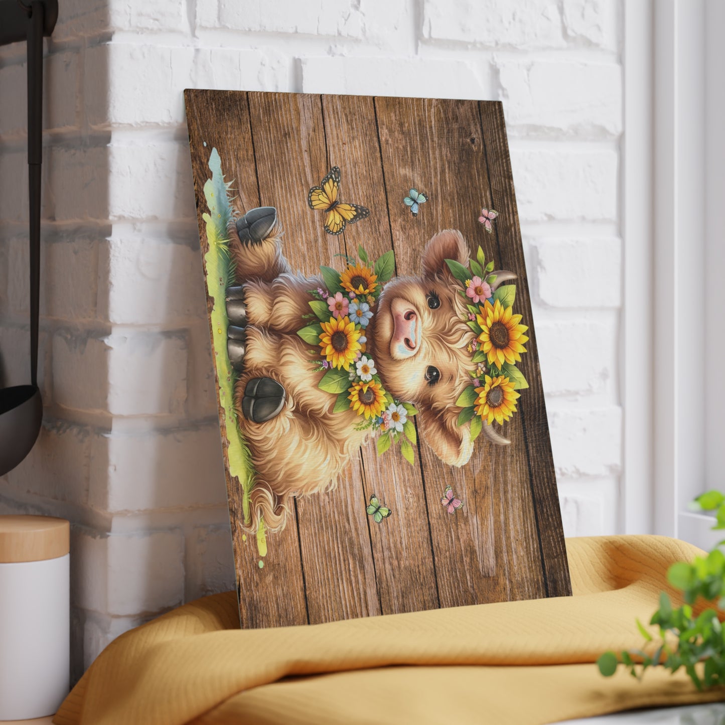 Cow Cutting Board, Highland Cow Glass Cutting Board, Cow Kitchen Decor, Chopping Board New Home Gift, Charcuterie Board, Highland Cow Gifts