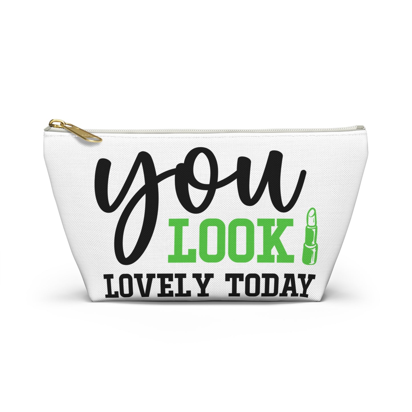 Accessory Pouch – "You Look Lovely Today" Green Makeup Bag