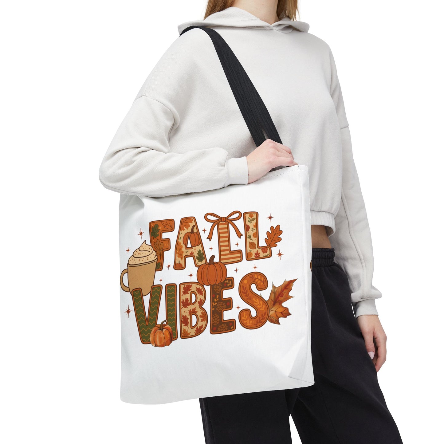 🍁 Fall Vibes Tote Bag – Cozy Comfort for Your Autumn Adventures 🎃☕
