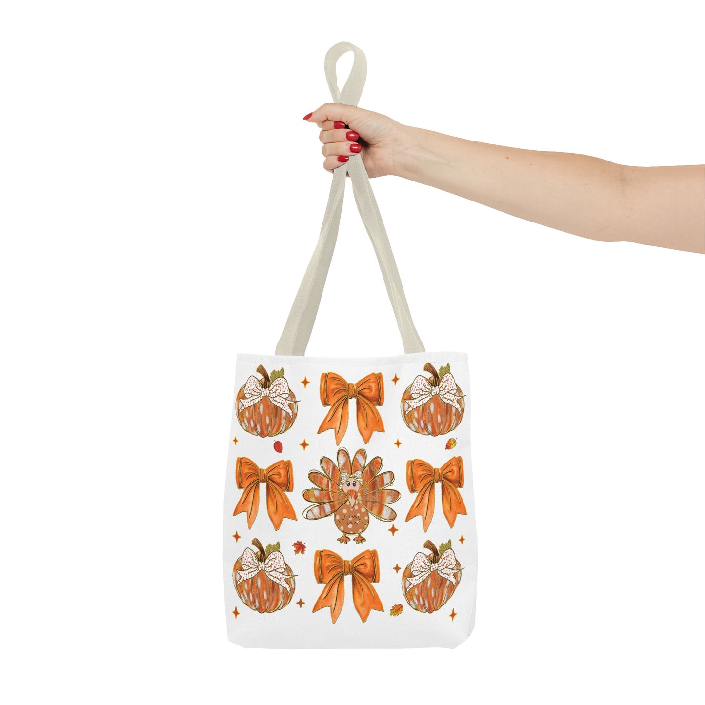 🎀 Girly Bows & Turkey Tote Bag – Cute & Cozy Thanksgiving Style 🦃🧡