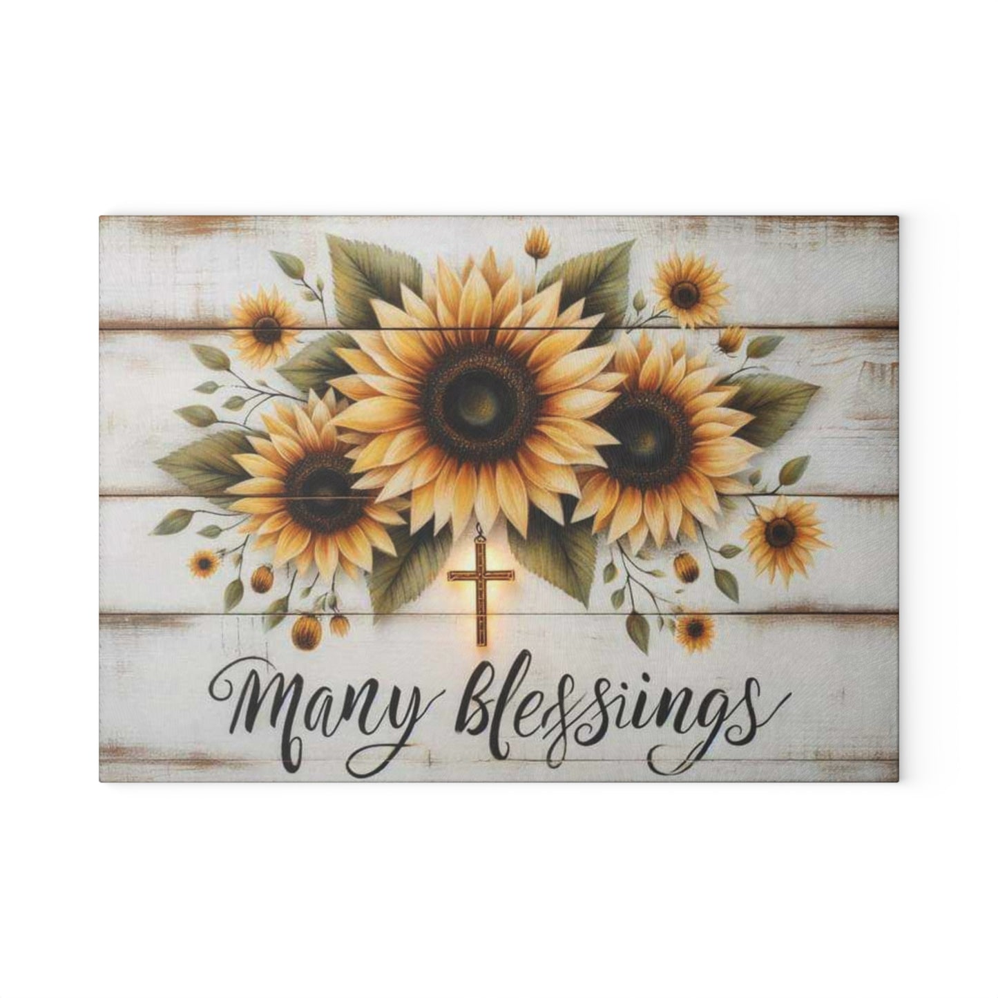 Tabla de cortar de vidrio inspiradora, regalo de Pascua, cruz y flores, ideal para regalar, decoración inspirada en la fe, decoración de cocina, regalos cristianos.