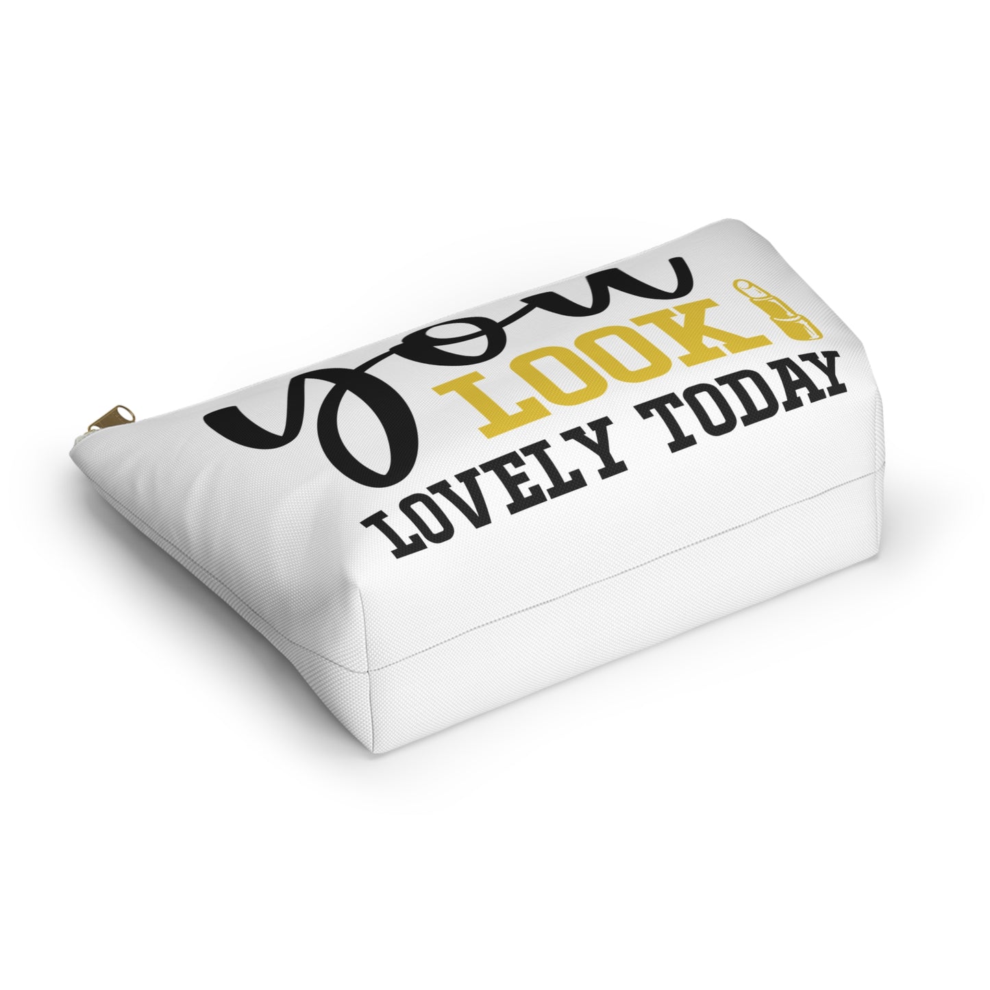 Accessory Pouch – "You Look Lovely Today" Yellow Makeup Bag