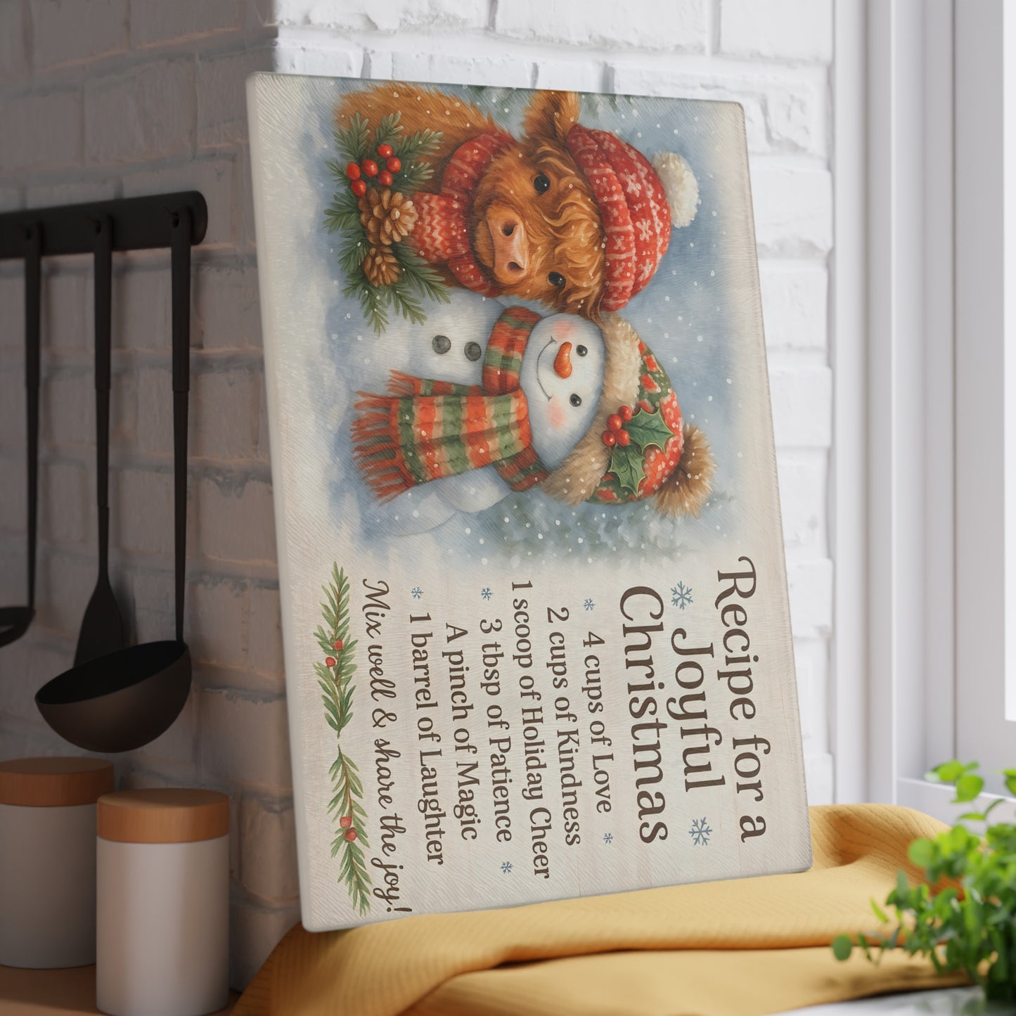🎄✨ Recipe for a Joyful Christmas Cutting Board – Festive Holiday Charm for Your Kitchen ❄️☕