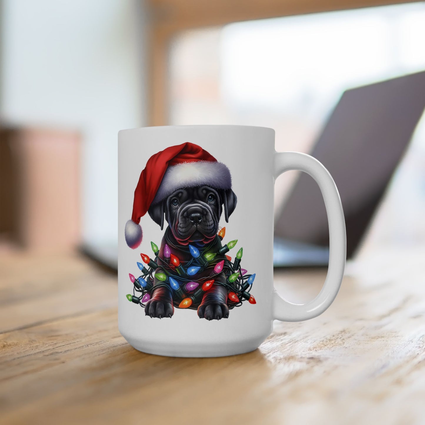 🎄 Cane Corso Christmas Lights Mug – Big Pup Energy for the Holidays 🎅🐾