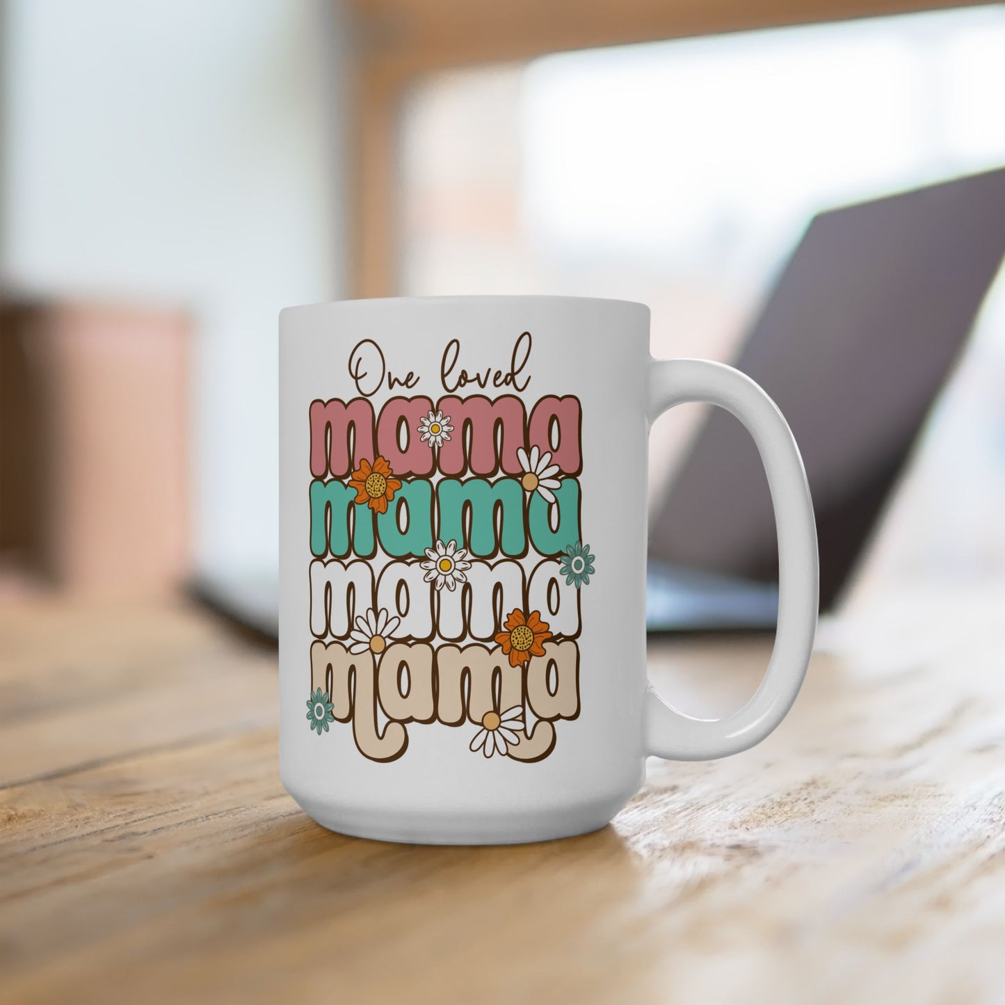 🌸☕ One Loved Mama Mug – Retro Floral Coffee Cup for Moms 💗