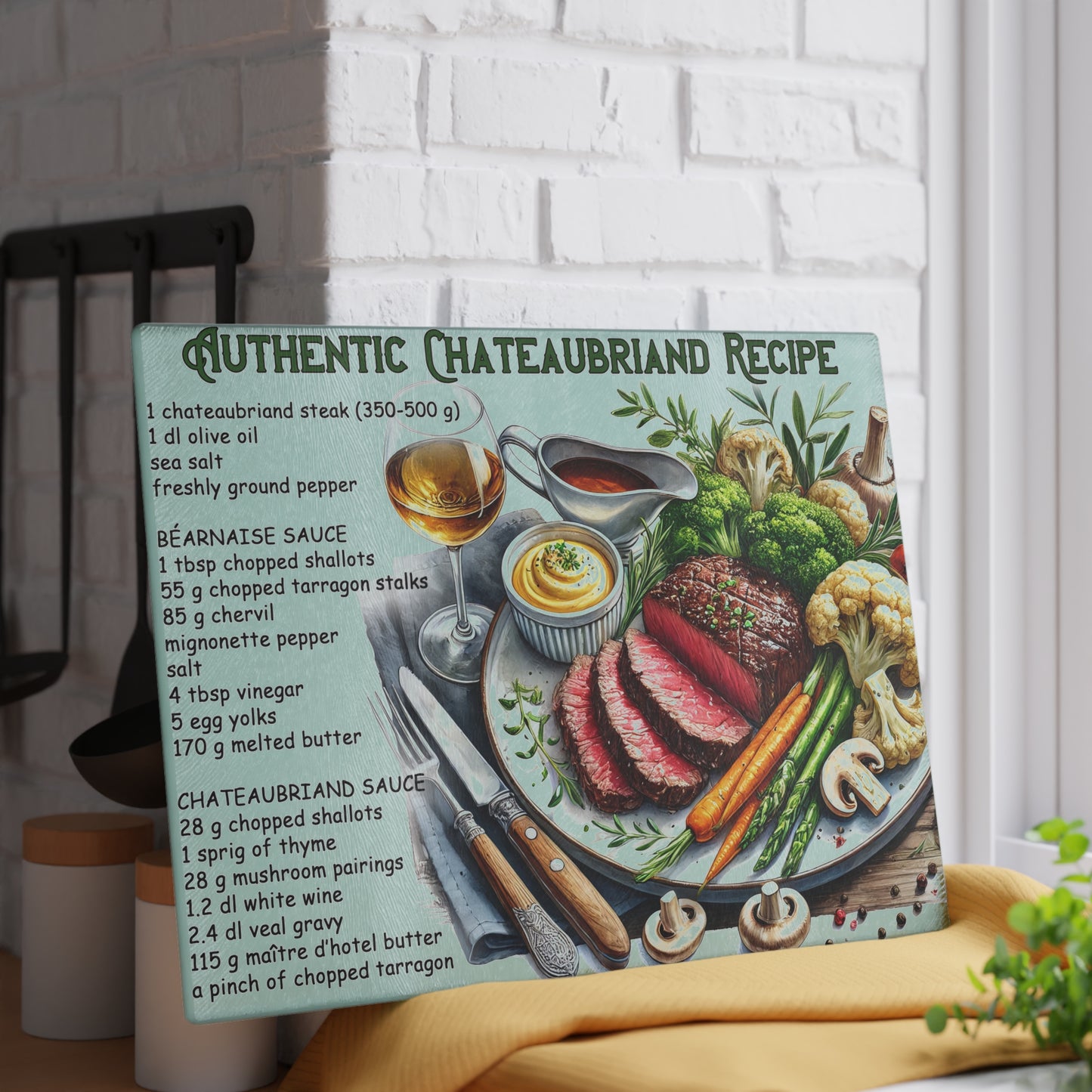 🥩 Authentic Chateaubriand Recipe – Gourmet Steak Lover’s Cutting Board