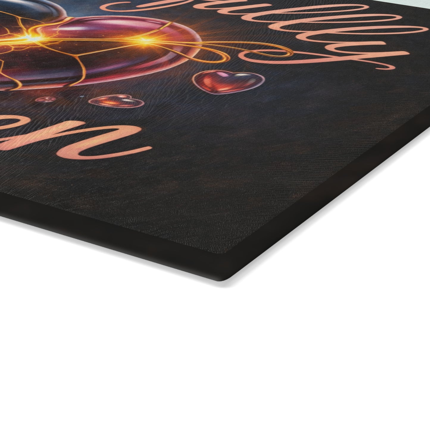 Golden Heart Resilience Glass Cutting Board – Kintsugi-Inspired Love & Strength Kitchen Decor
