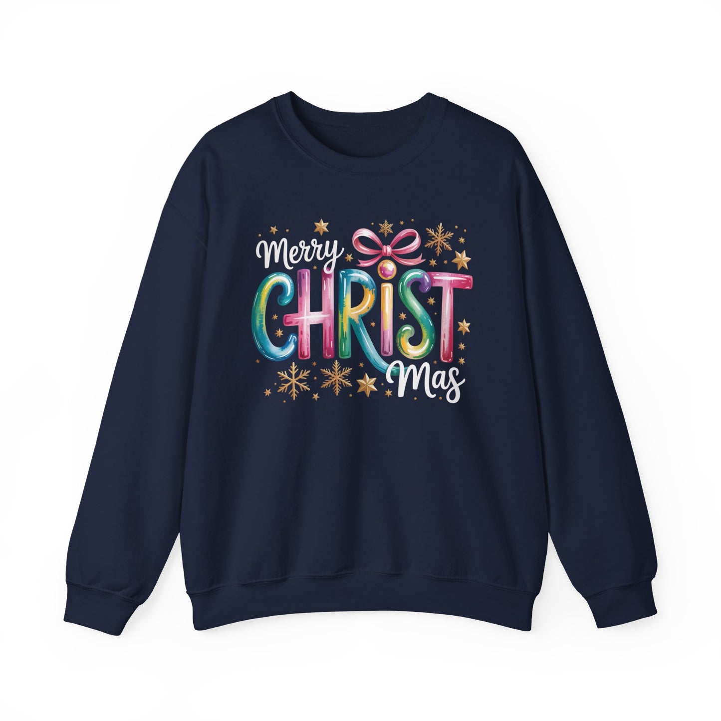 🎄🌈 Merry Christmas Rainbow Sweatshirt – Colorful Holiday Cheer ✨