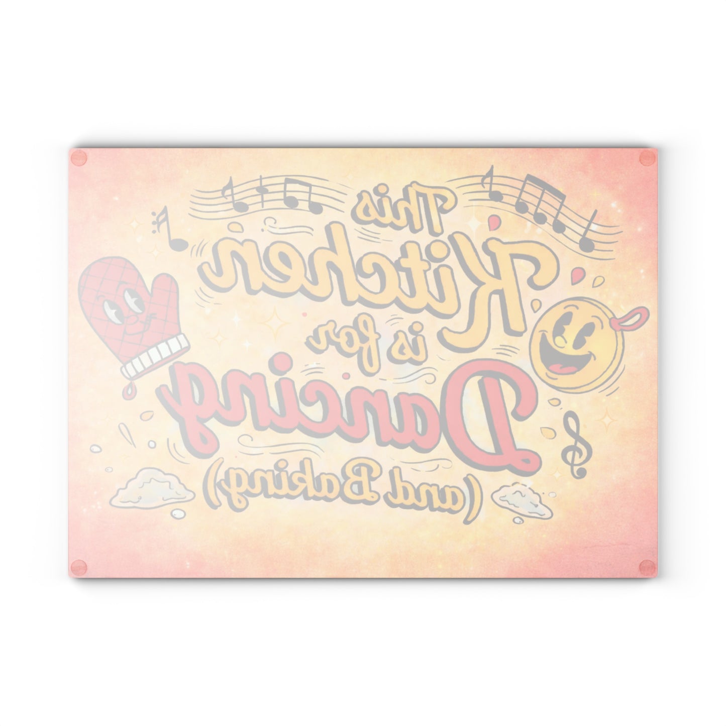 This Kitchen Is for Dancing (and Baking) Glass Cutting Board – Fun Music Kitchen Decor