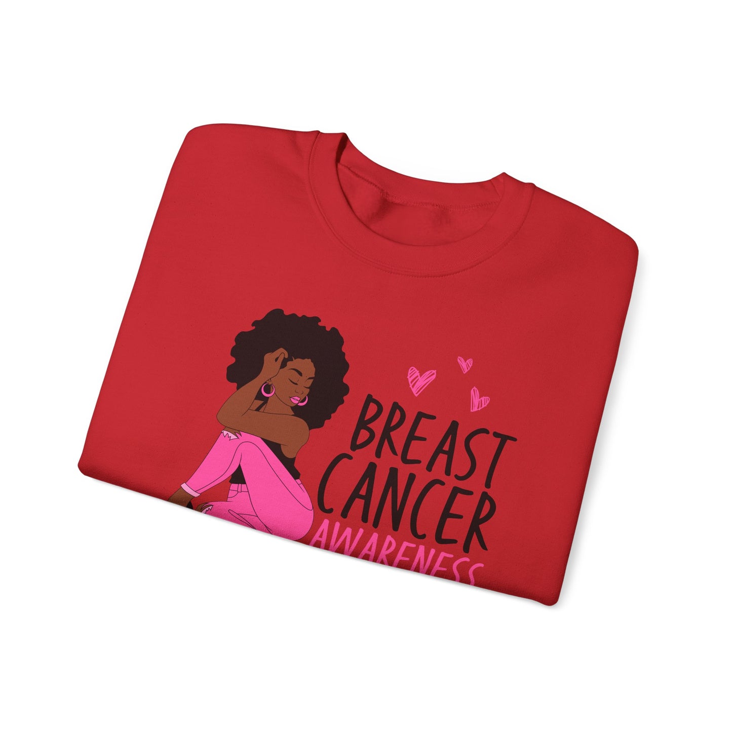 💕✨ Pink Awareness Woman Sweatshirt – Elegant Breast Cancer Support Crewneck