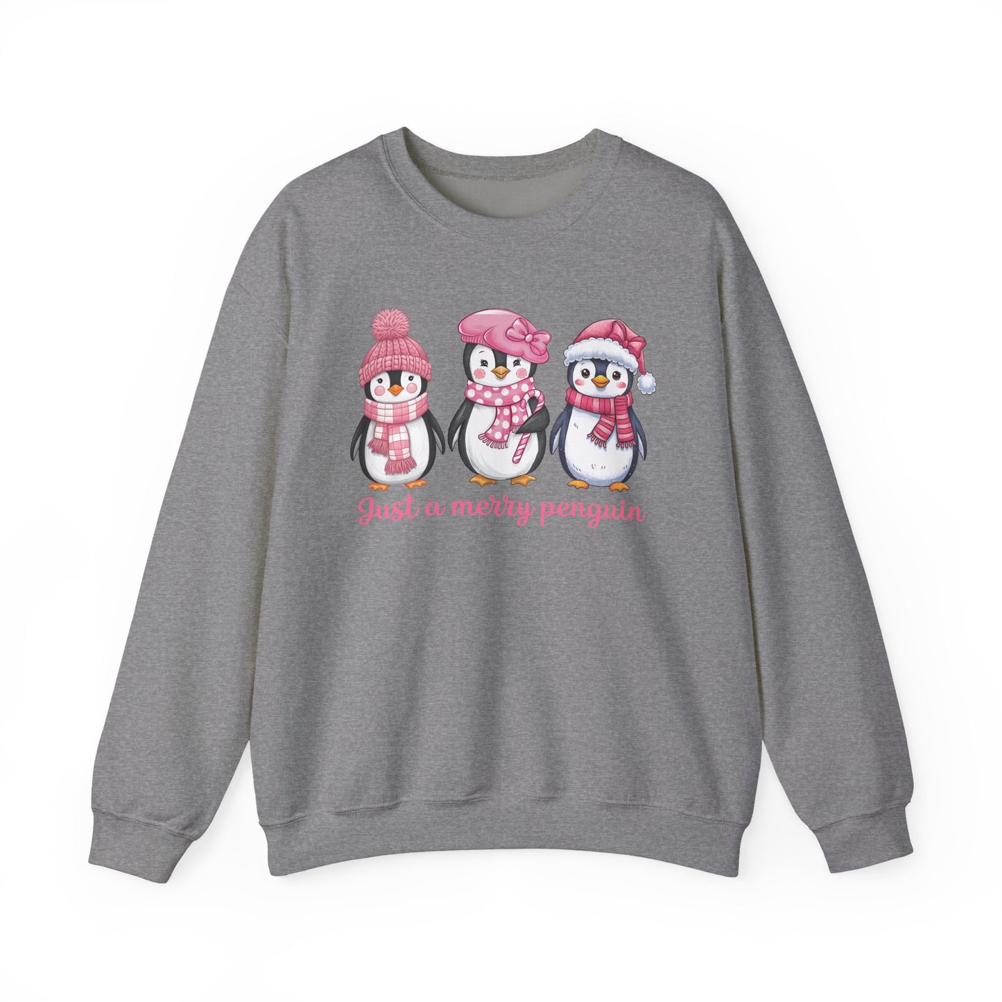🐧✨ Just a Merry Penguin Sweatshirt – Cute Winter Friends in Pink ❄️💖